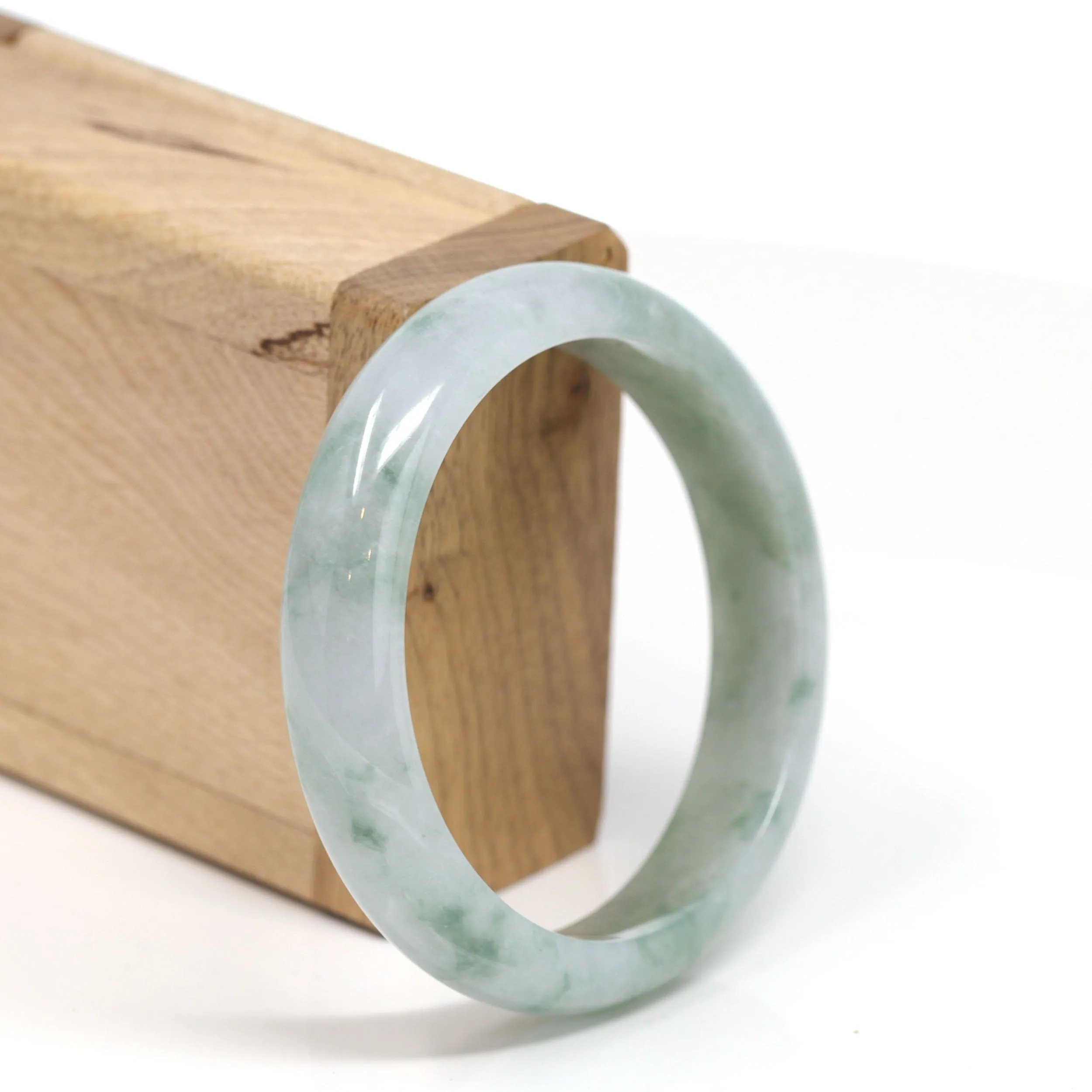 Genuine Burmese Jadeite Jade Bangle Bracelet (57.4 mm) #T158