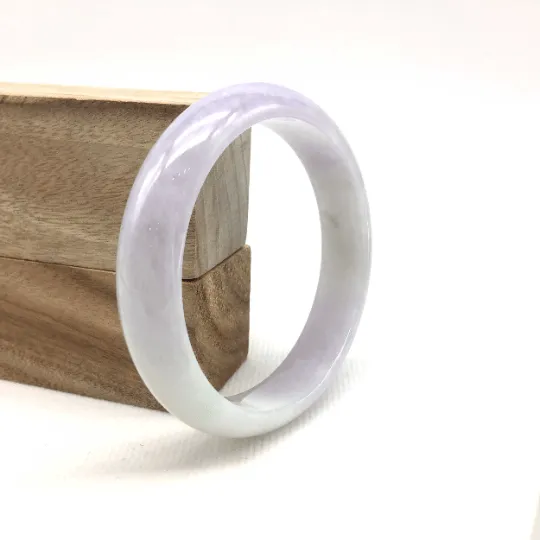 Genuine Burmese Lavender Jade Jadeite Bangle Bracelet (58.5mm) #T157