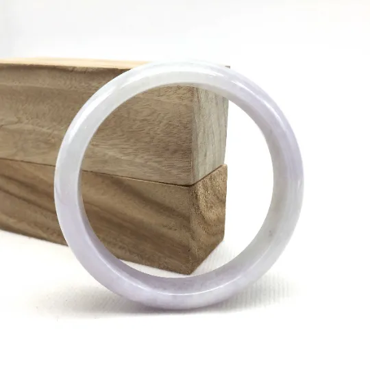Genuine Burmese Lavender Jade Jadeite Bangle Bracelet (58.5mm) #T157