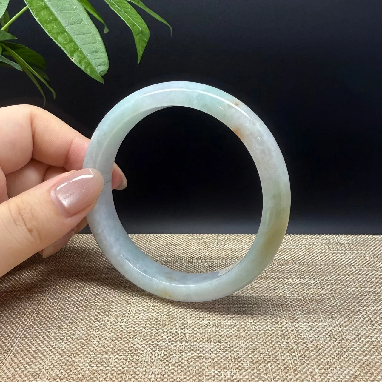 Genuine Burmese Yellow Green Jade Jadeite Bangle Bracelet ( 60.6mm )