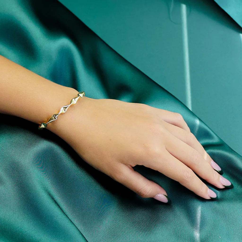Geometric Hammered Bangle Bracelet