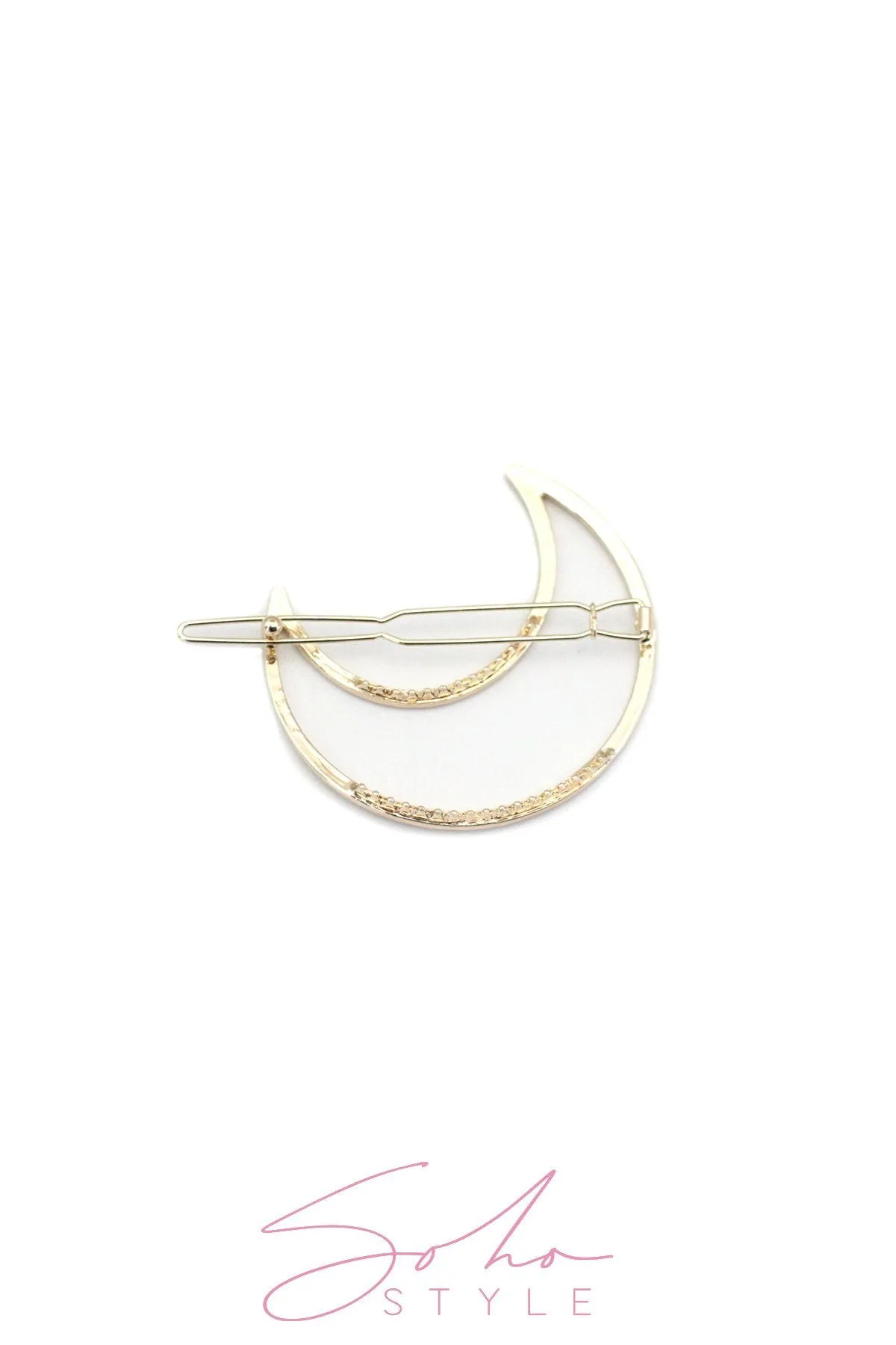 Gold Crescent Moon Barrette