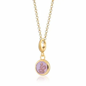 Gold Plated Purple Snake Resin Capture Necklace
