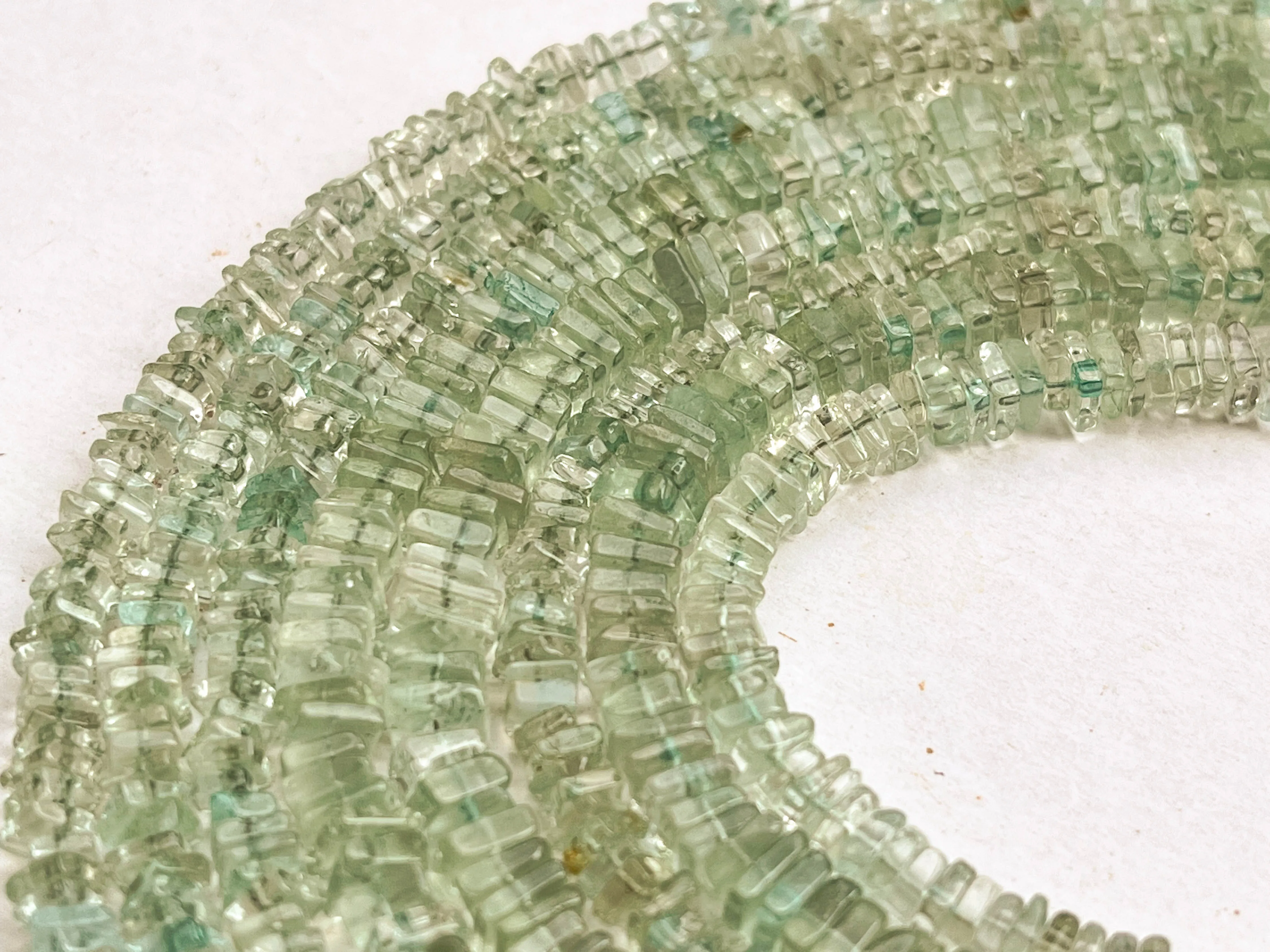 Green Amethyst Square Heishi shape beads