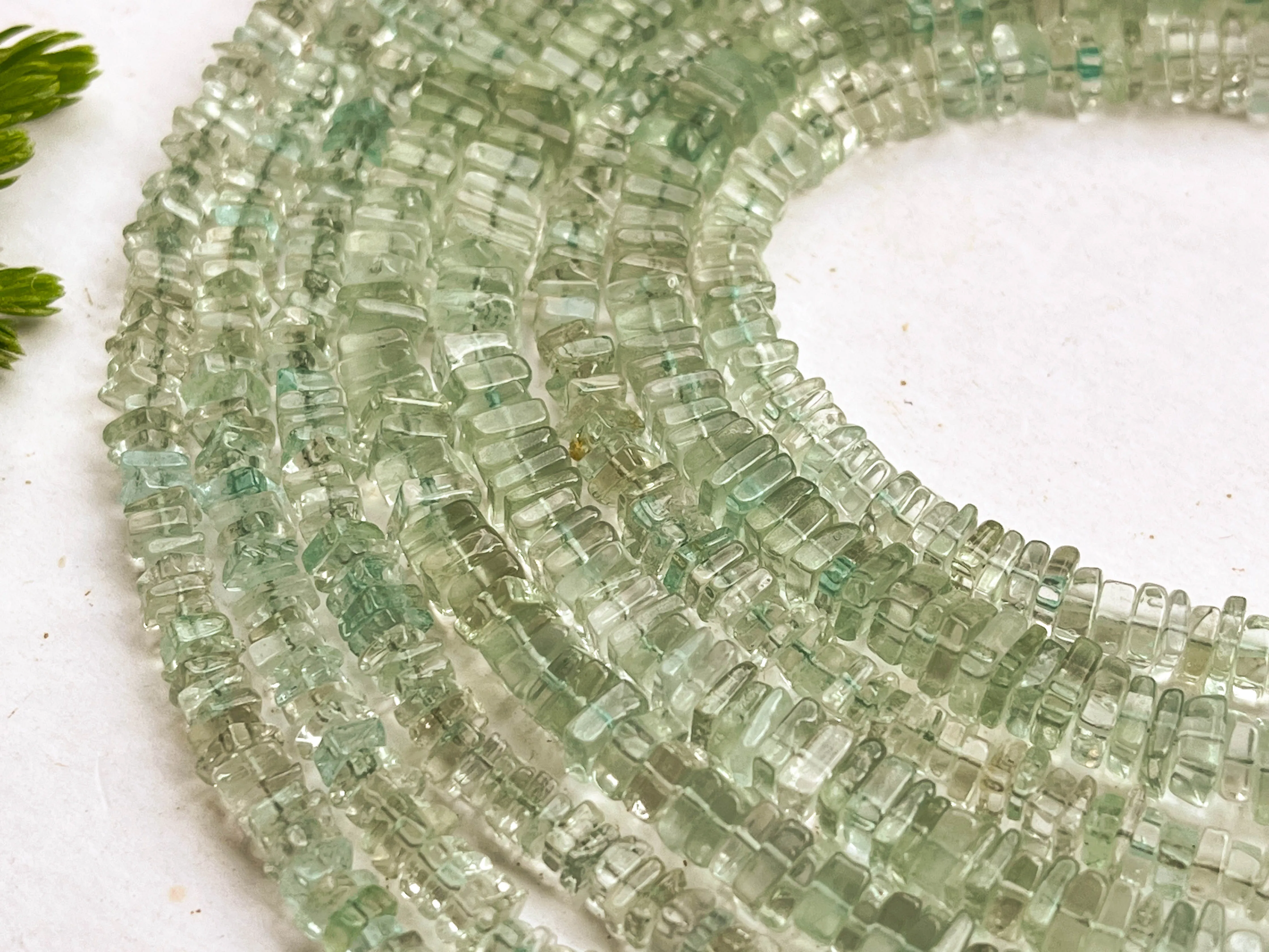 Green Amethyst Square Heishi shape beads