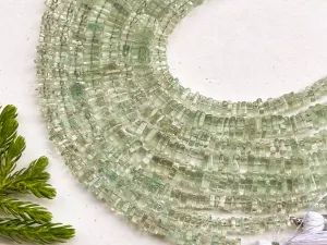 Green Amethyst Square Heishi shape beads