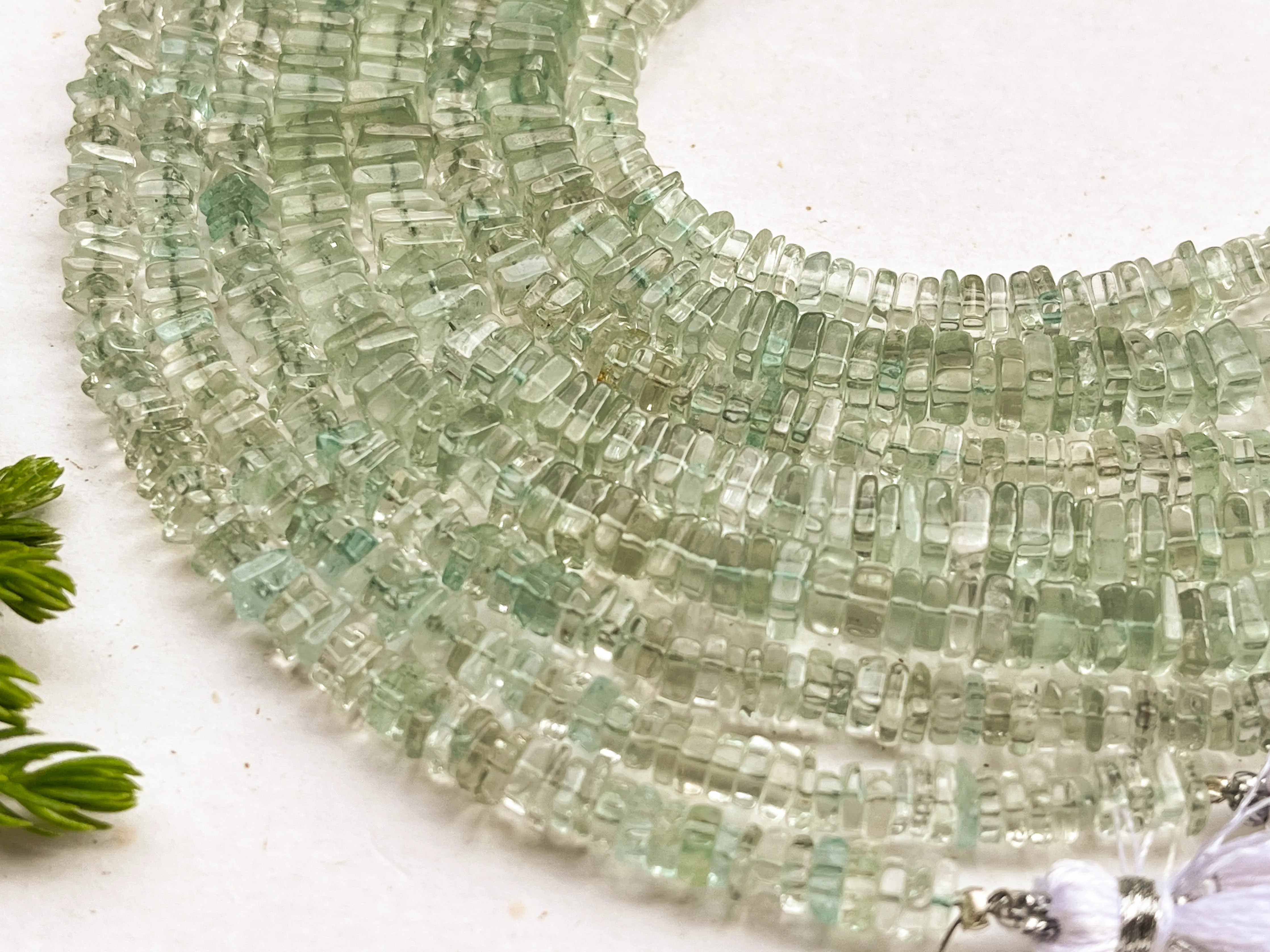 Green Amethyst Square Heishi shape beads