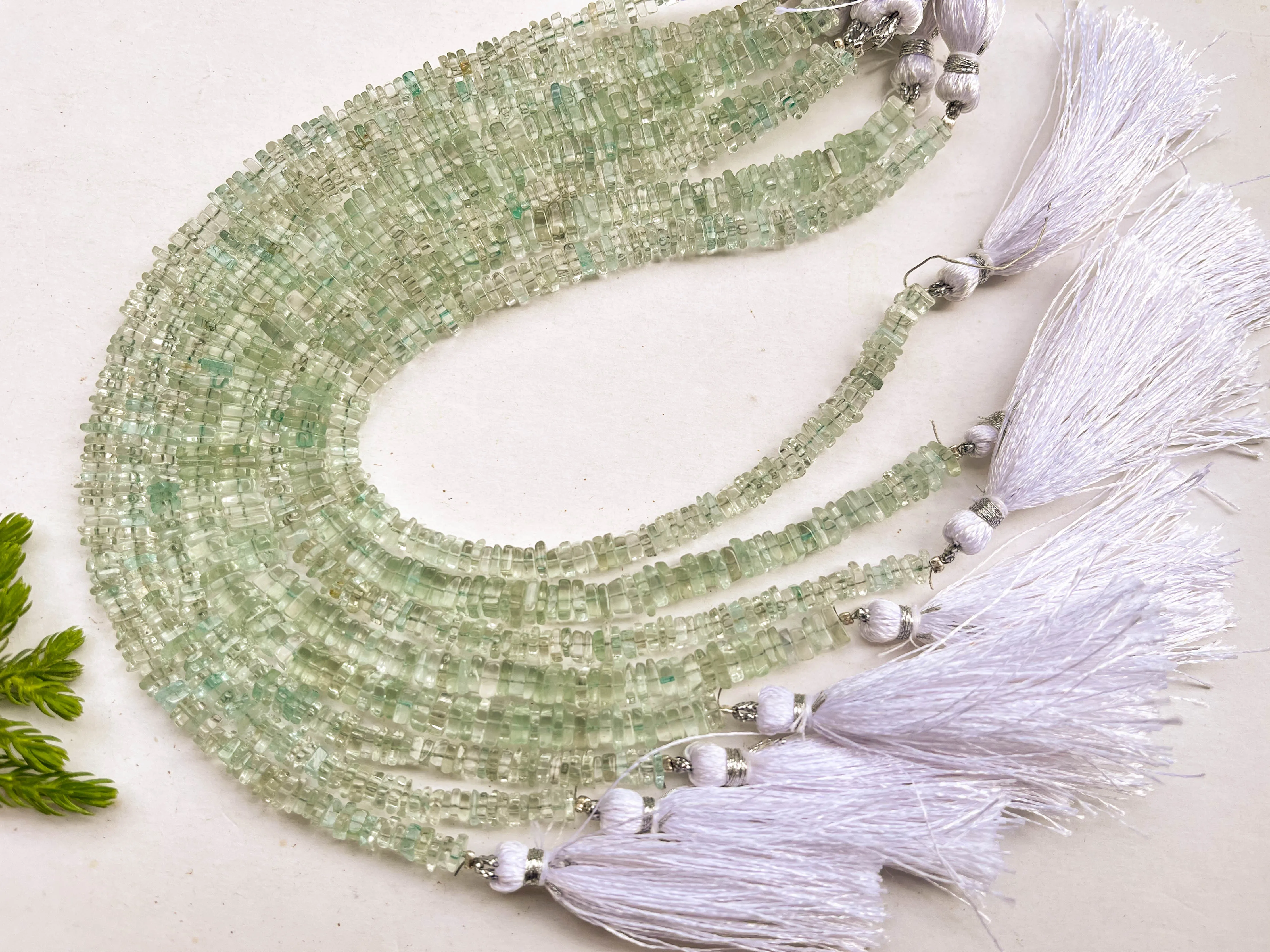Green Amethyst Square Heishi shape beads