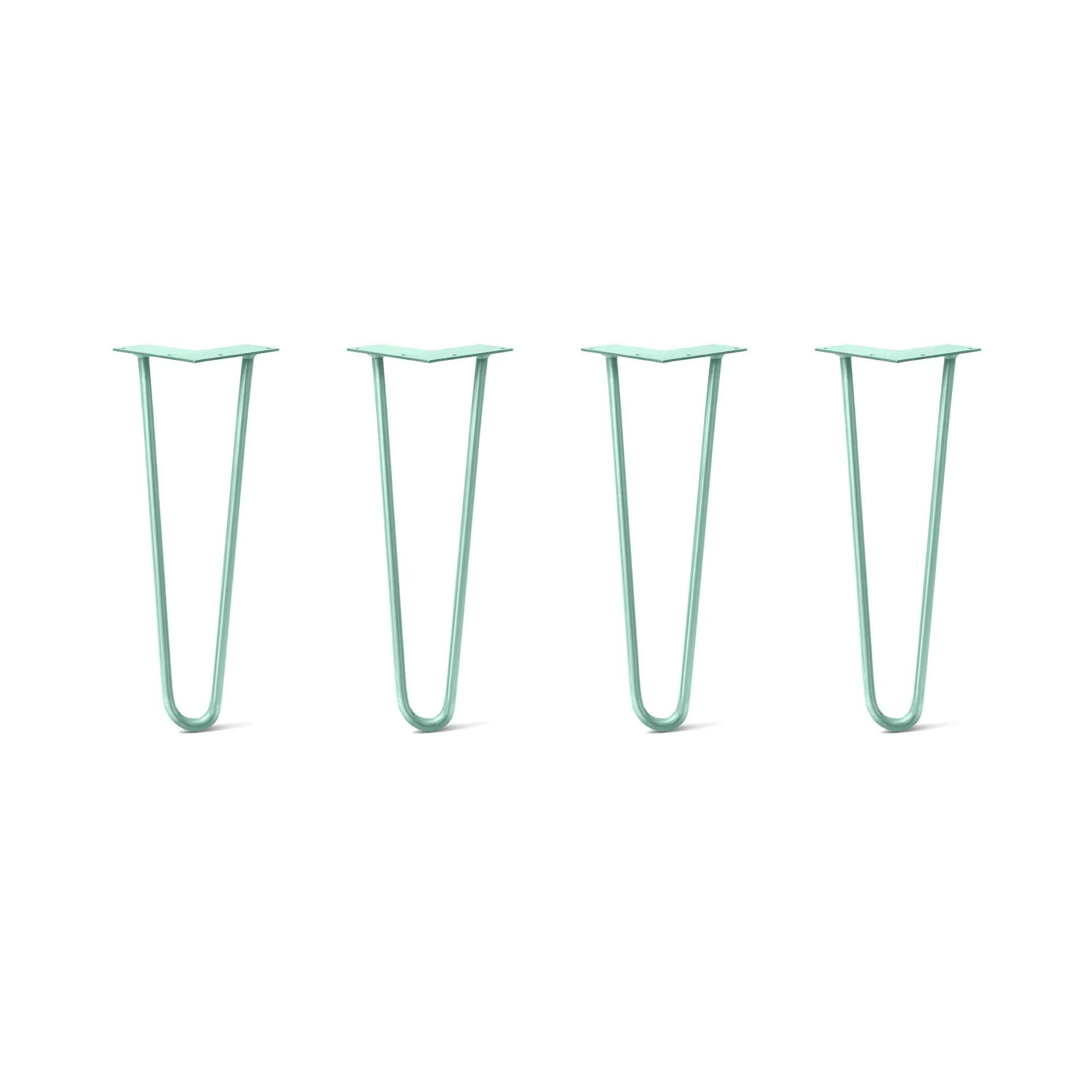 Hairpin Legs Set of 4, 2-Rod Design - Turquoise Powder Coated Finish