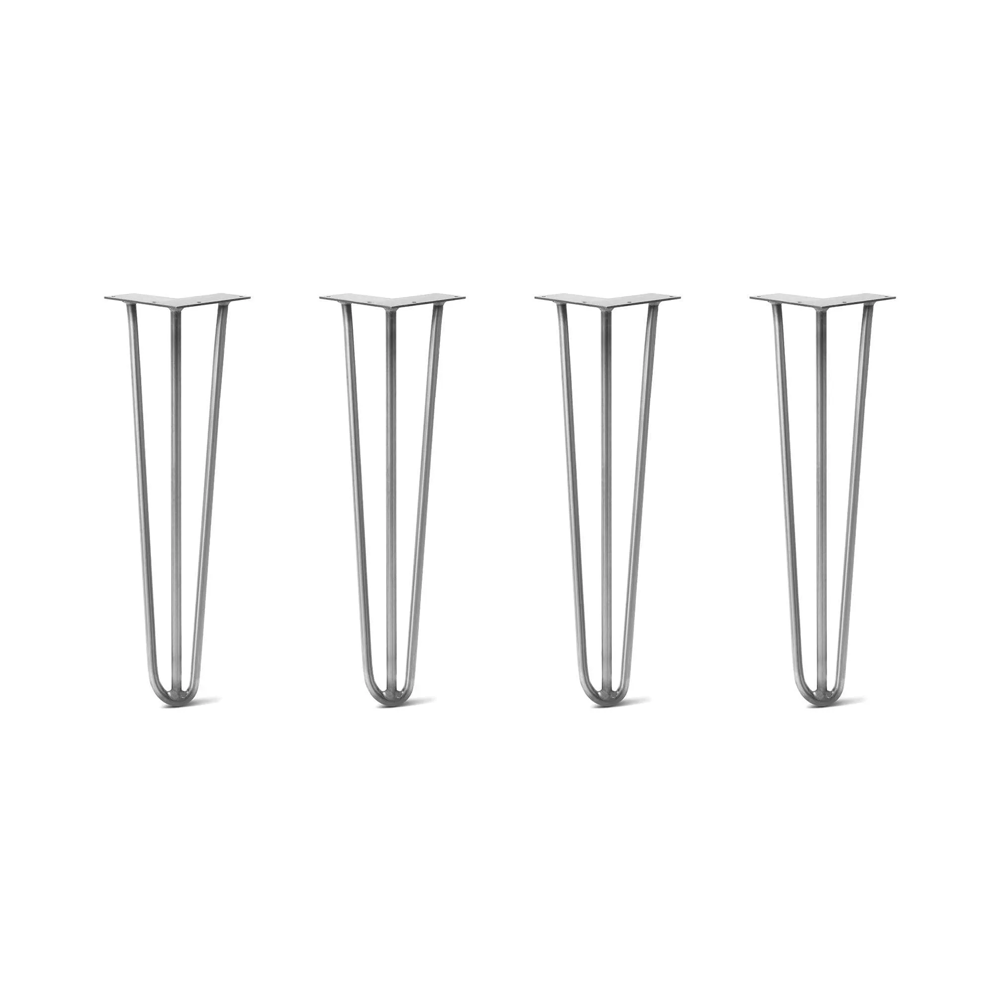 Hairpin Legs Set of 4, 3-Rod Design - Clear Coated Finish