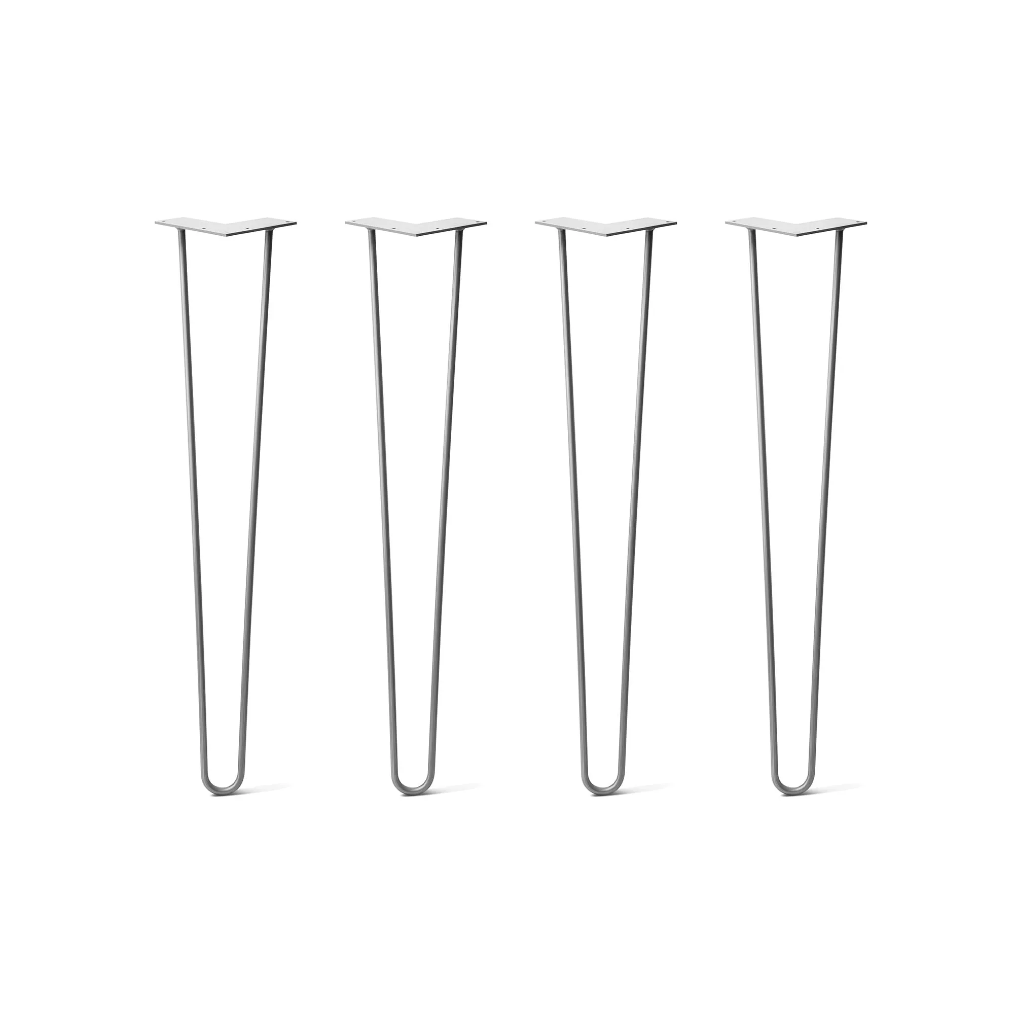 Hairpin Legs Set of 4, 3-Rod Design - Clear Coated Finish