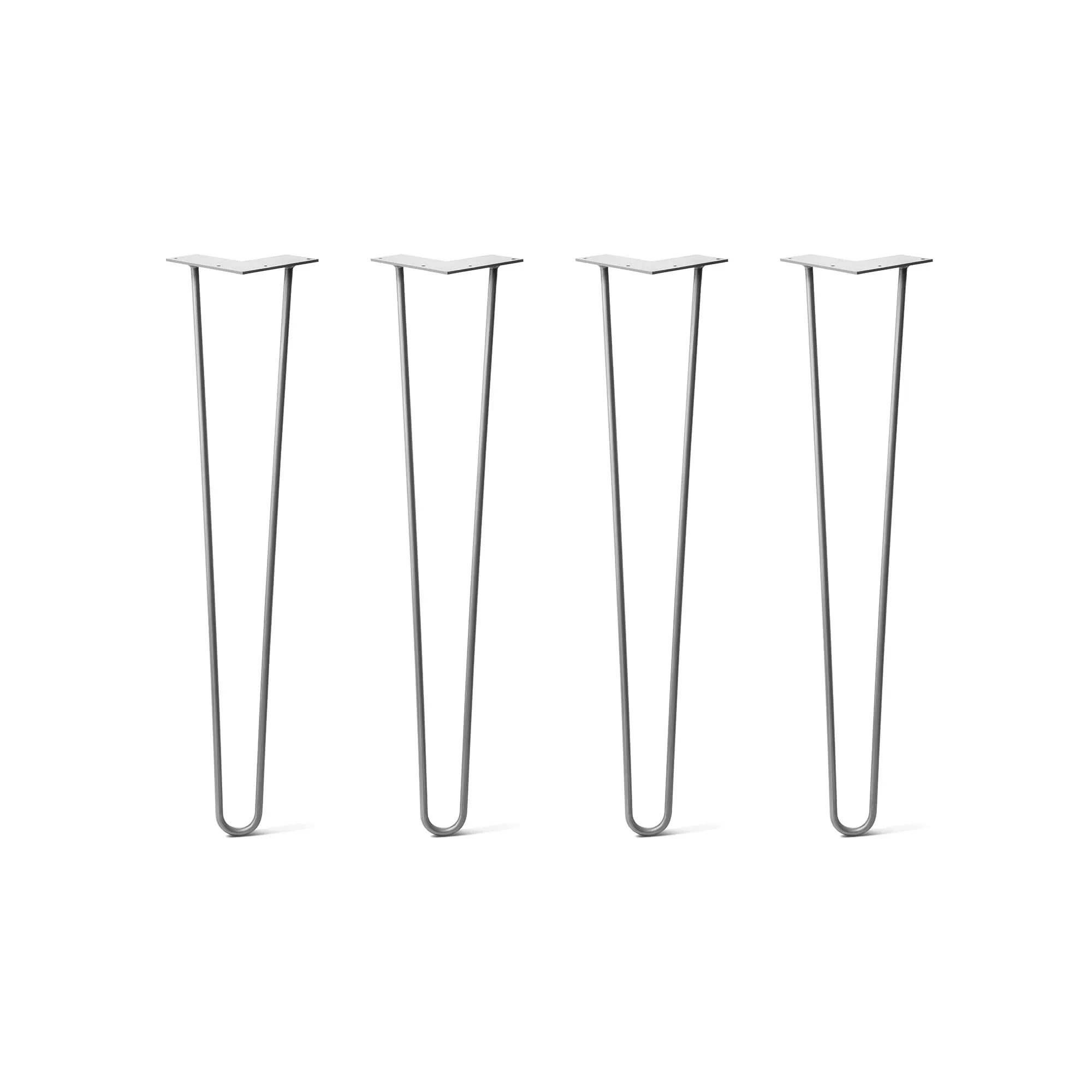 Hairpin Legs Set of 4, 3-Rod Design - Clear Coated Finish