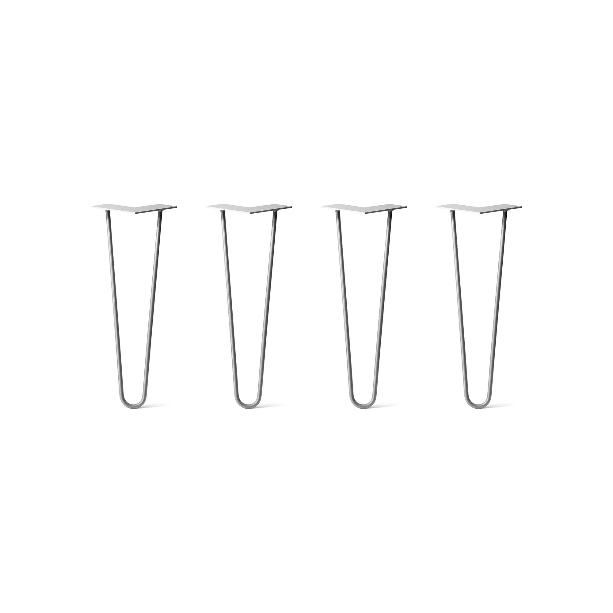 Hairpin Legs Set of 4, 3-Rod Design - Clear Coated Finish