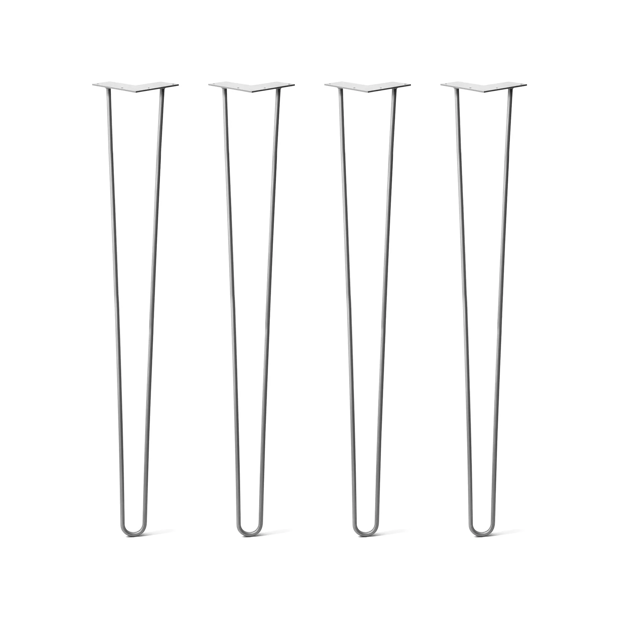 Hairpin Legs Set of 4, 3-Rod Design - Clear Coated Finish