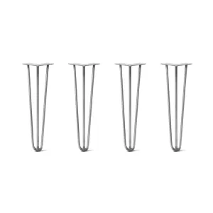 Hairpin Legs Set of 4, 3-Rod Design - Clear Coated Finish