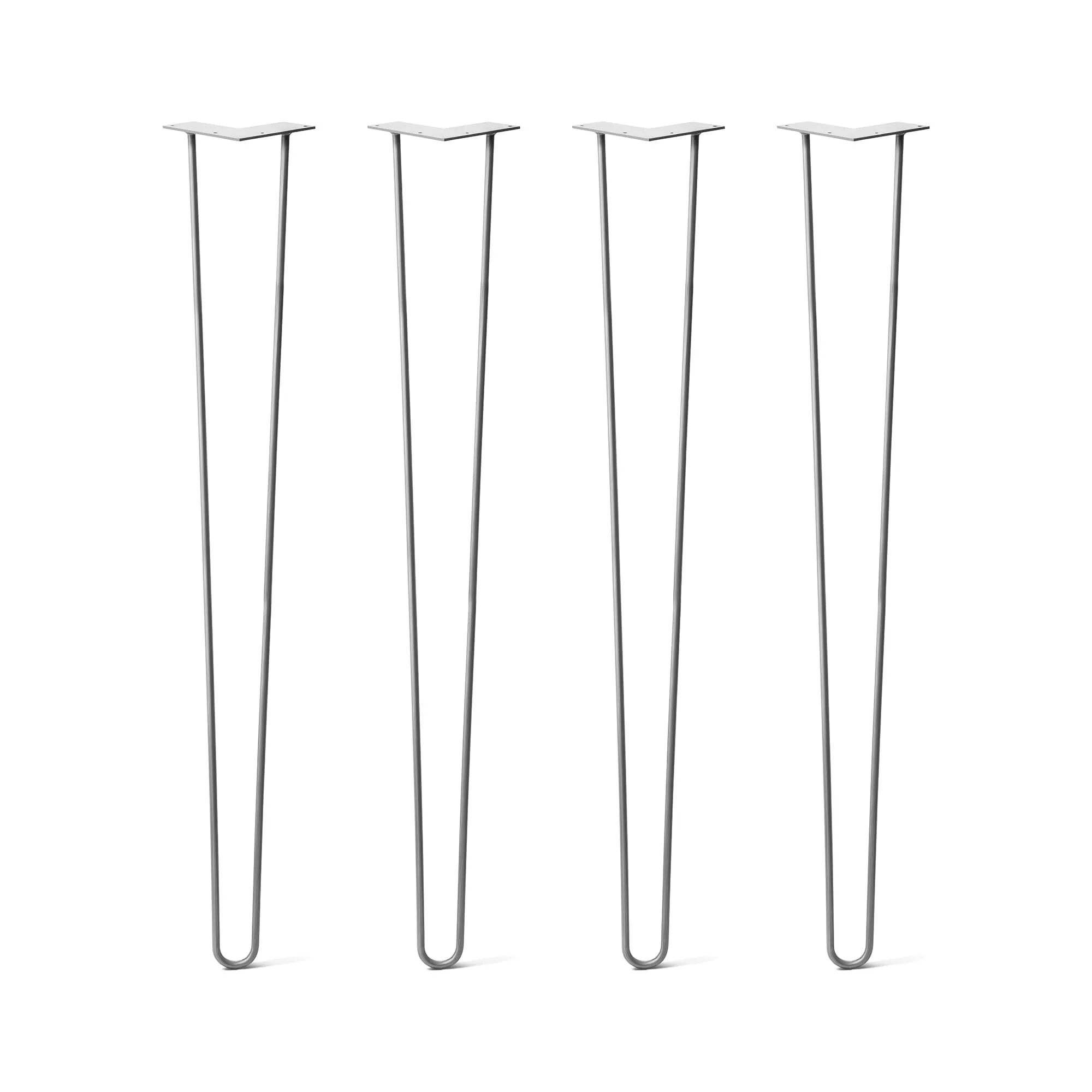 Hairpin Legs Set of 4, 3-Rod Design - Clear Coated Finish