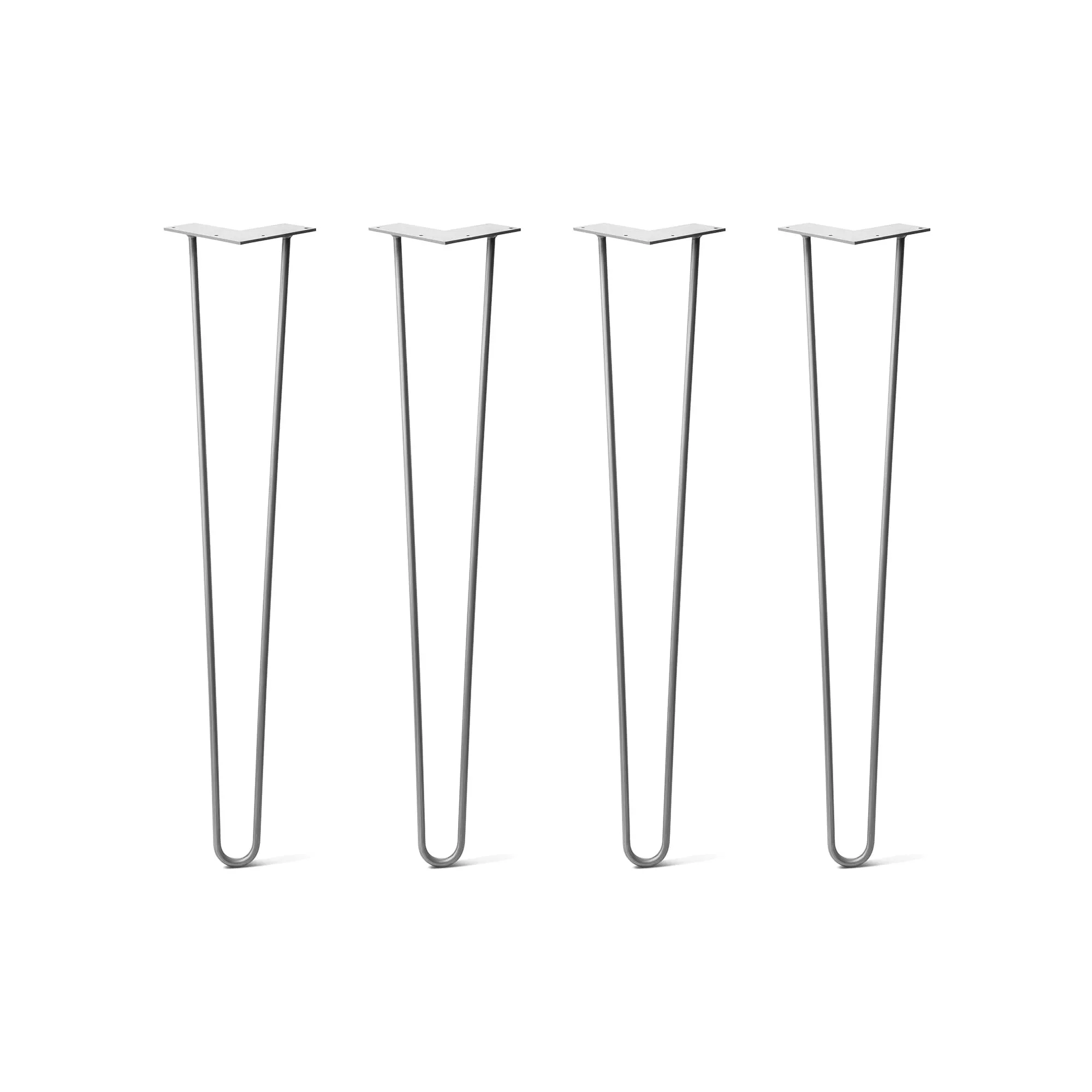 Hairpin Legs Set of 4, 3-Rod Design - Clear Coated Finish