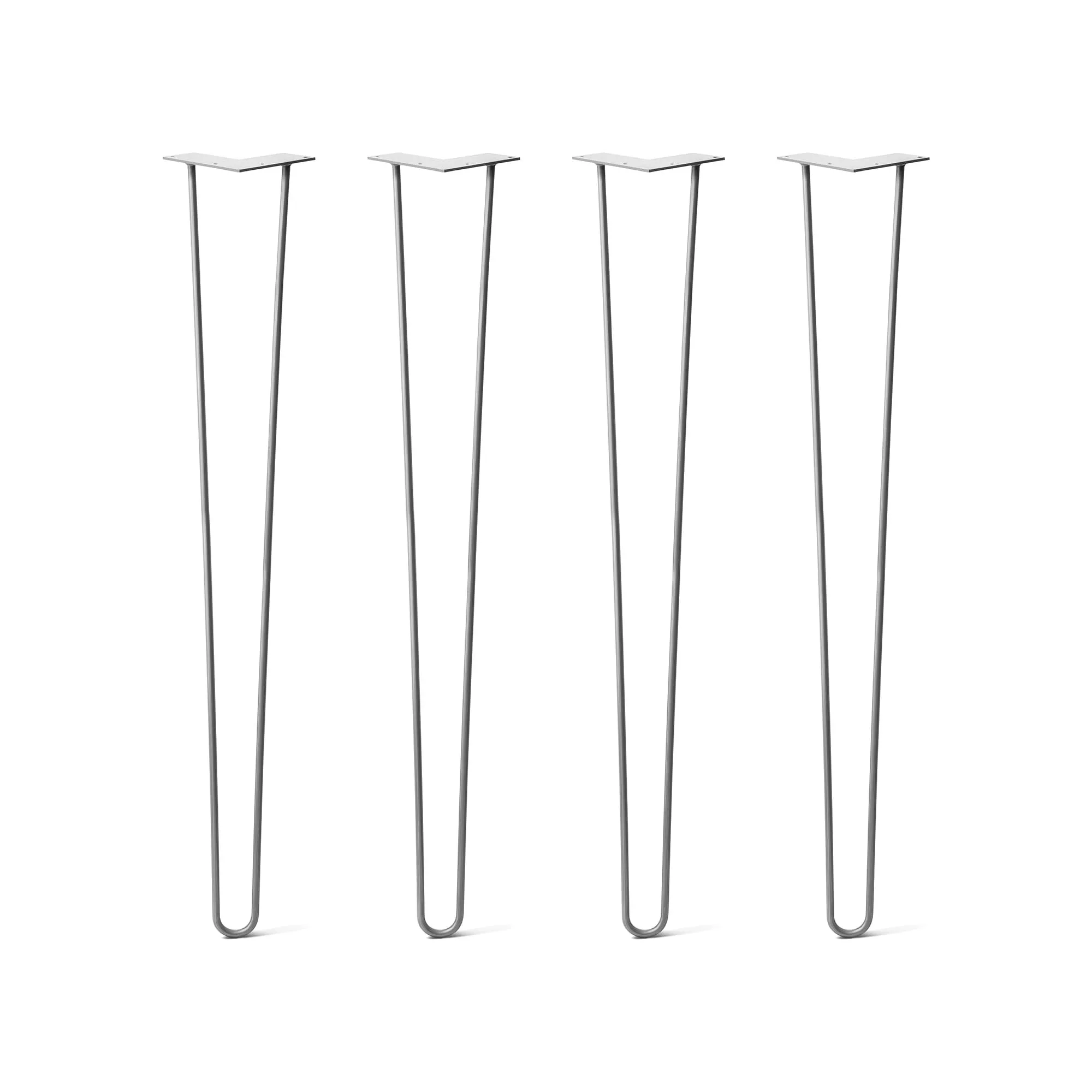 Hairpin Legs Set of 4, 3-Rod Design - Clear Coated Finish