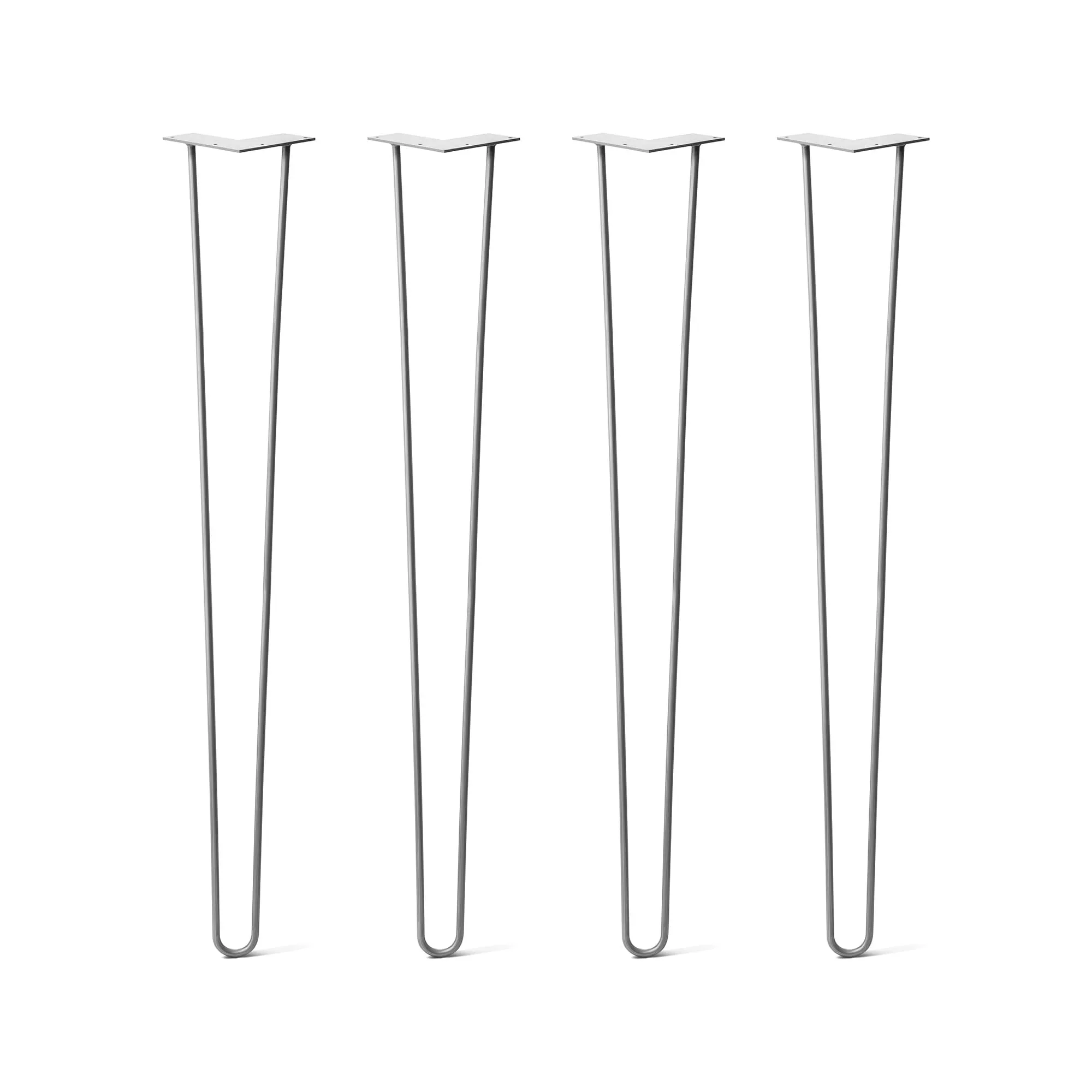 Hairpin Legs Set of 4, 3-Rod Design - Clear Coated Finish