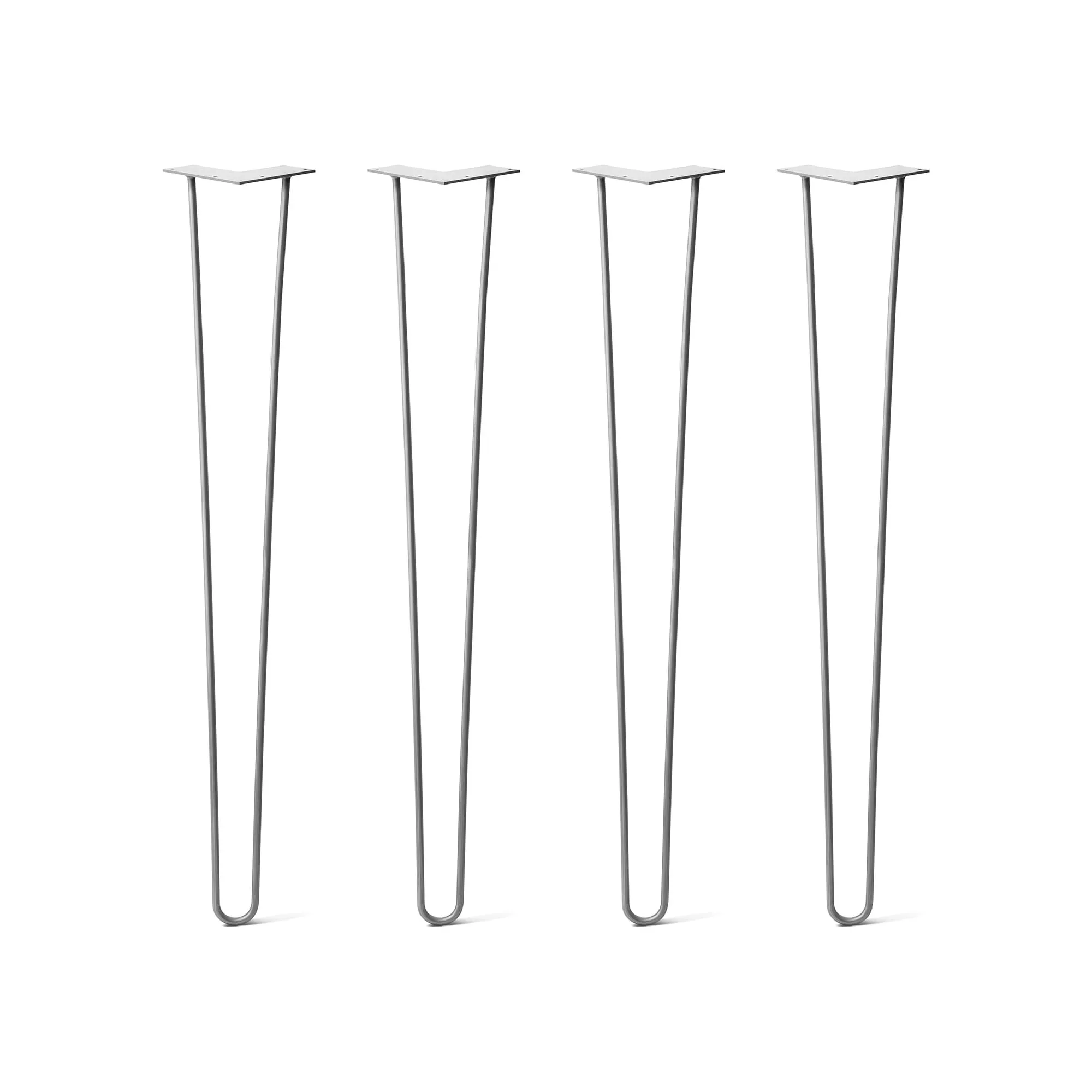 Hairpin Legs Set of 4, 3-Rod Design - Clear Coated Finish
