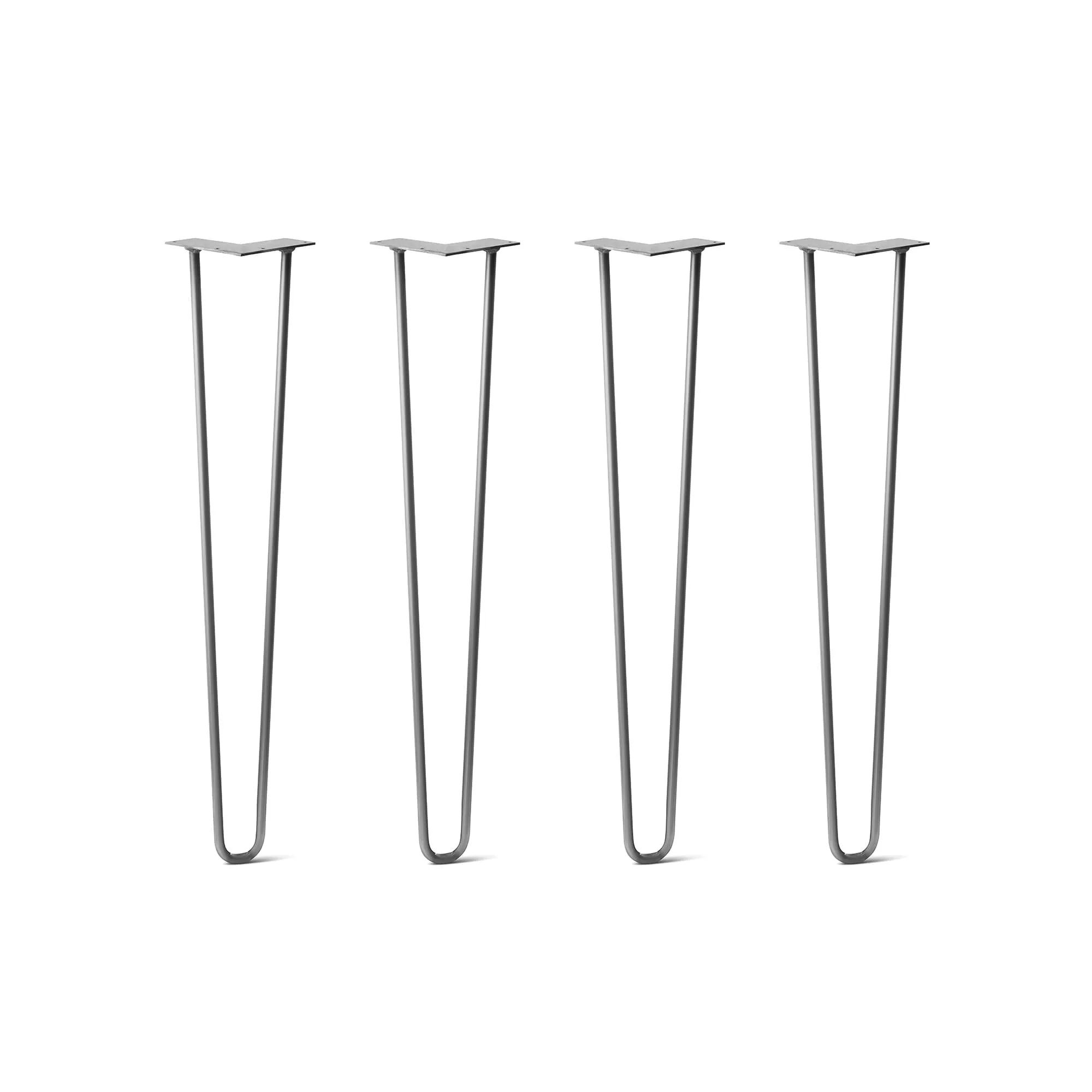 Hairpin Legs Set of 4, 3-Rod Design - Clear Coated Finish
