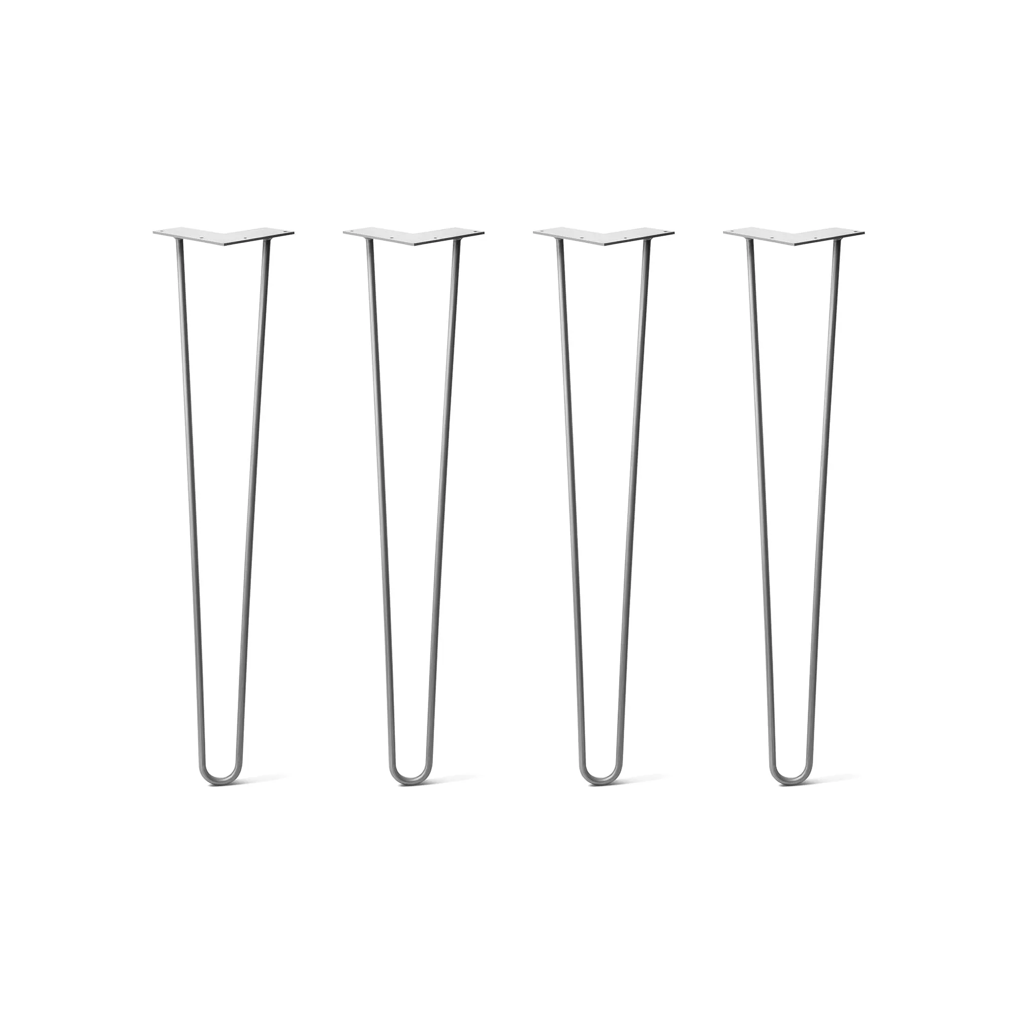 Hairpin Legs Set of 4, 3-Rod Design - Clear Coated Finish