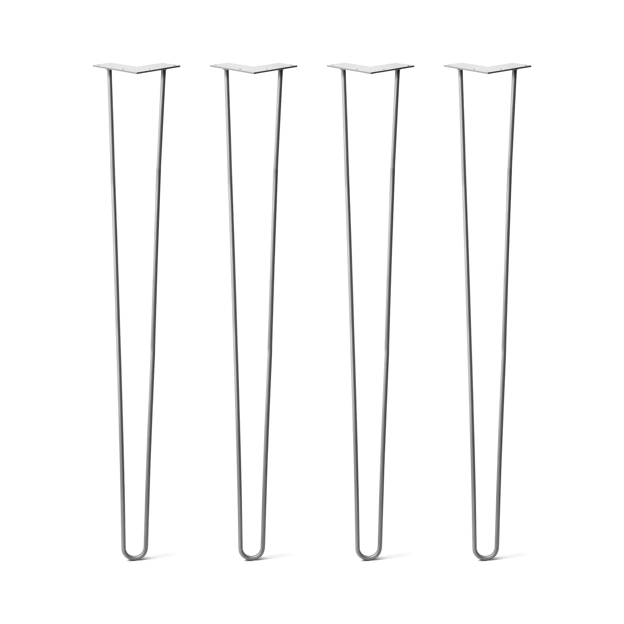 Hairpin Legs Set of 4, 3-Rod Design - Clear Coated Finish