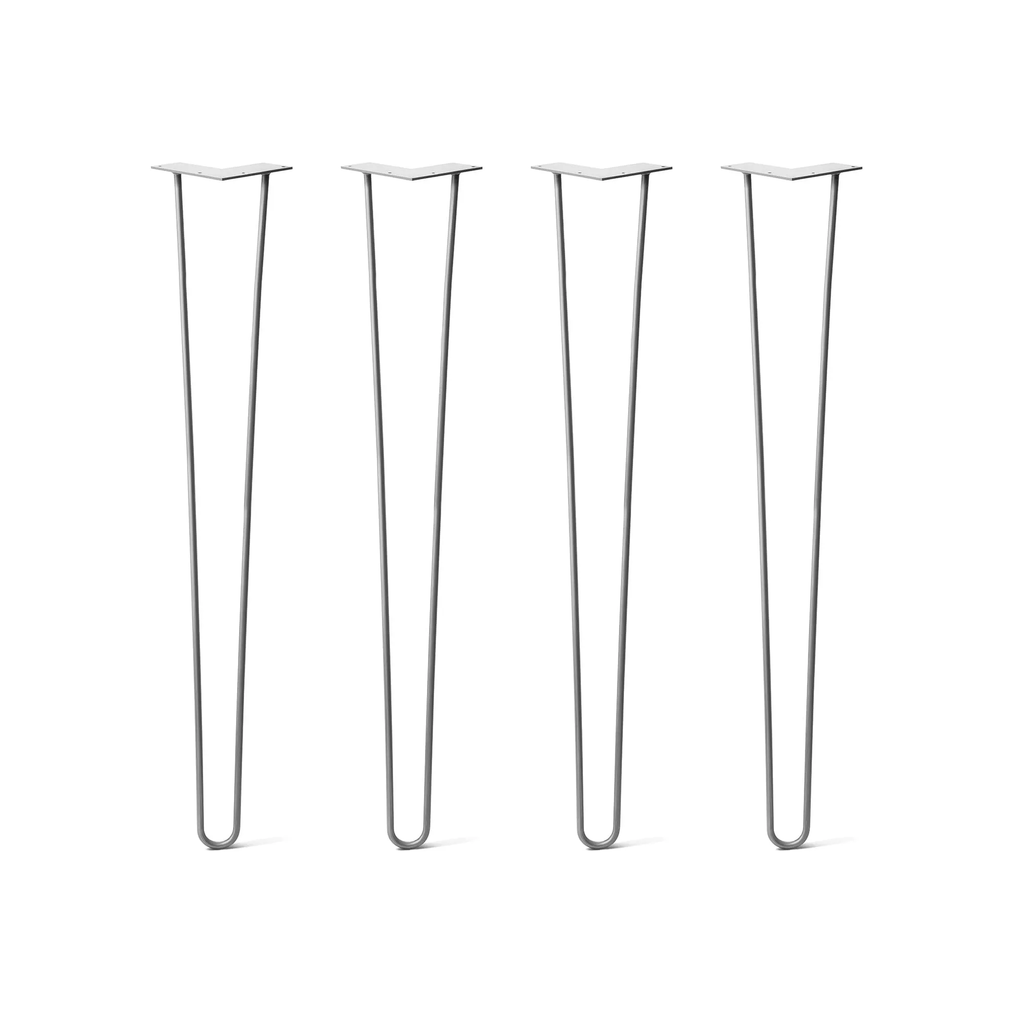 Hairpin Legs Set of 4, 3-Rod Design - Clear Coated Finish