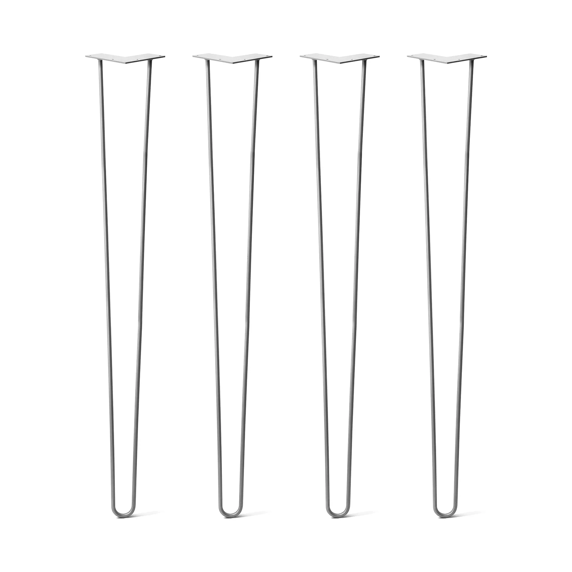 Hairpin Legs Set of 4, 3-Rod Design - Clear Coated Finish