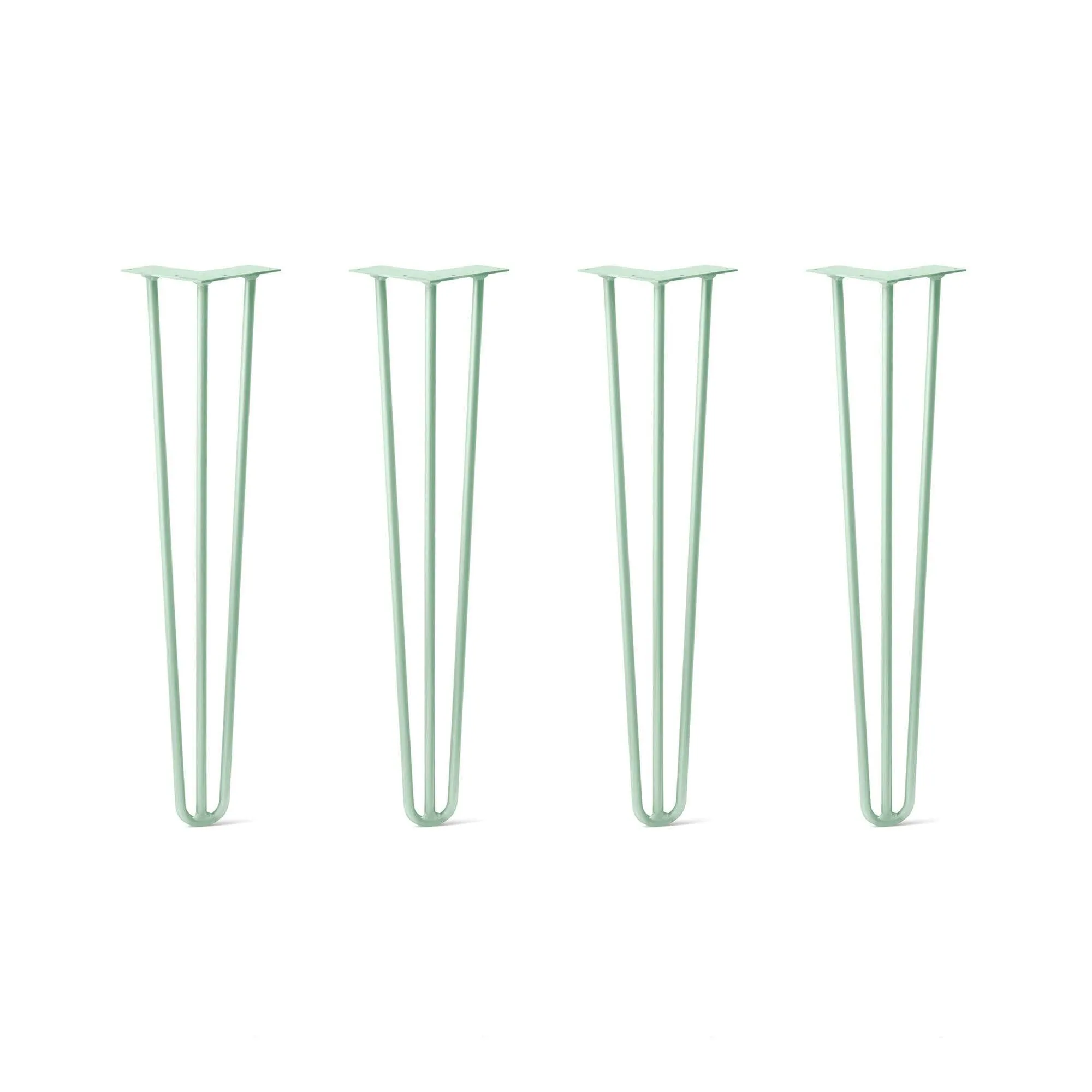 Hairpin Legs Set of 4, 3-Rod Design - Mint Powder Coated Finish