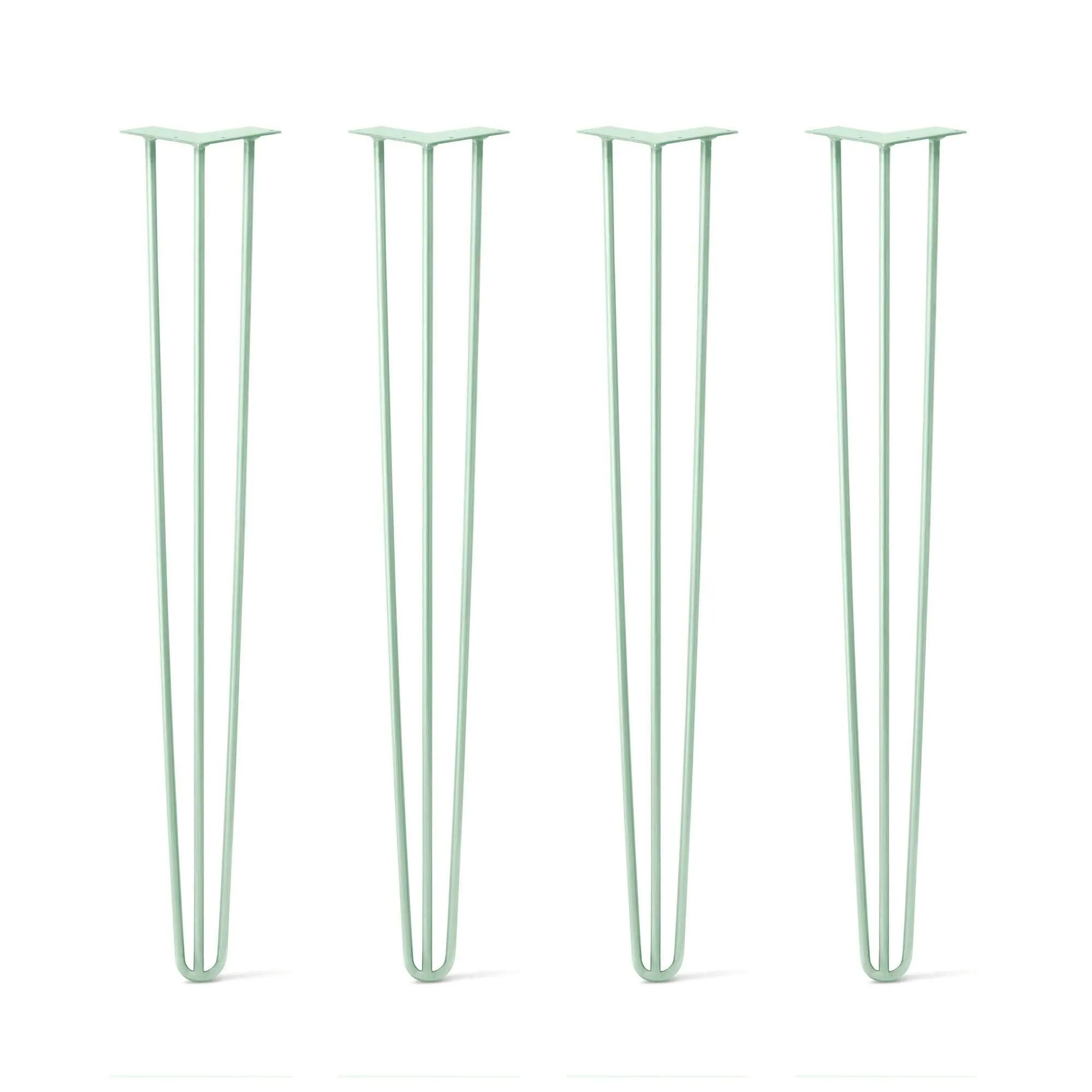 Hairpin Legs Set of 4, 3-Rod Design - Mint Powder Coated Finish