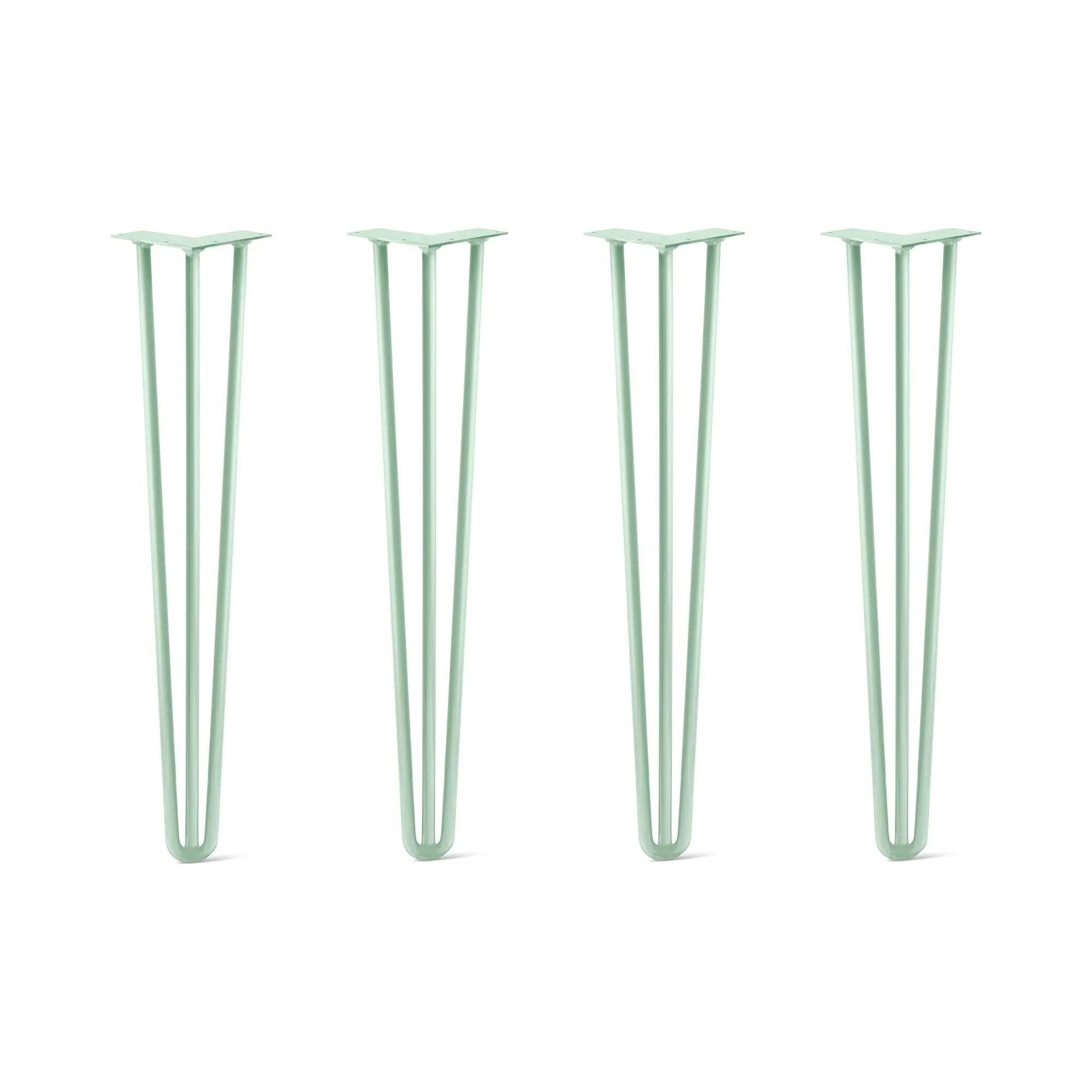 Hairpin Legs Set of 4, 3-Rod Design - Mint Powder Coated Finish