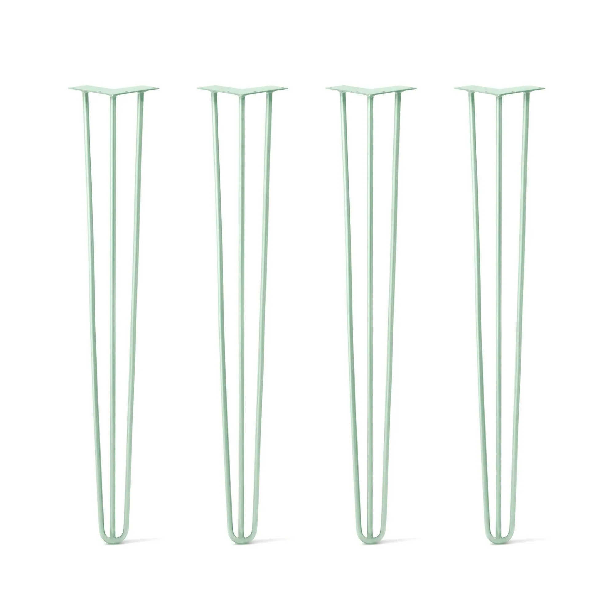 Hairpin Legs Set of 4, 3-Rod Design - Mint Powder Coated Finish