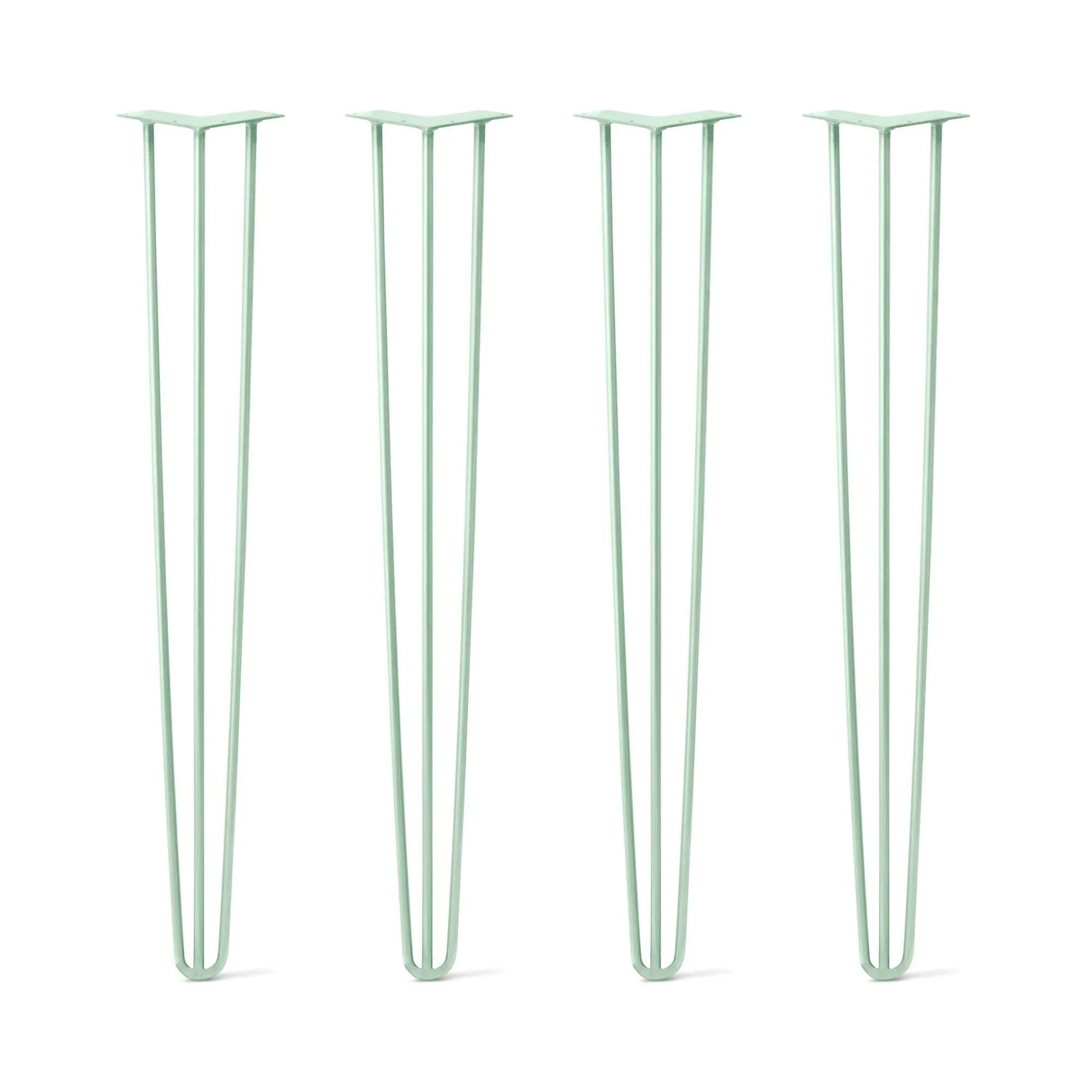 Hairpin Legs Set of 4, 3-Rod Design - Mint Powder Coated Finish