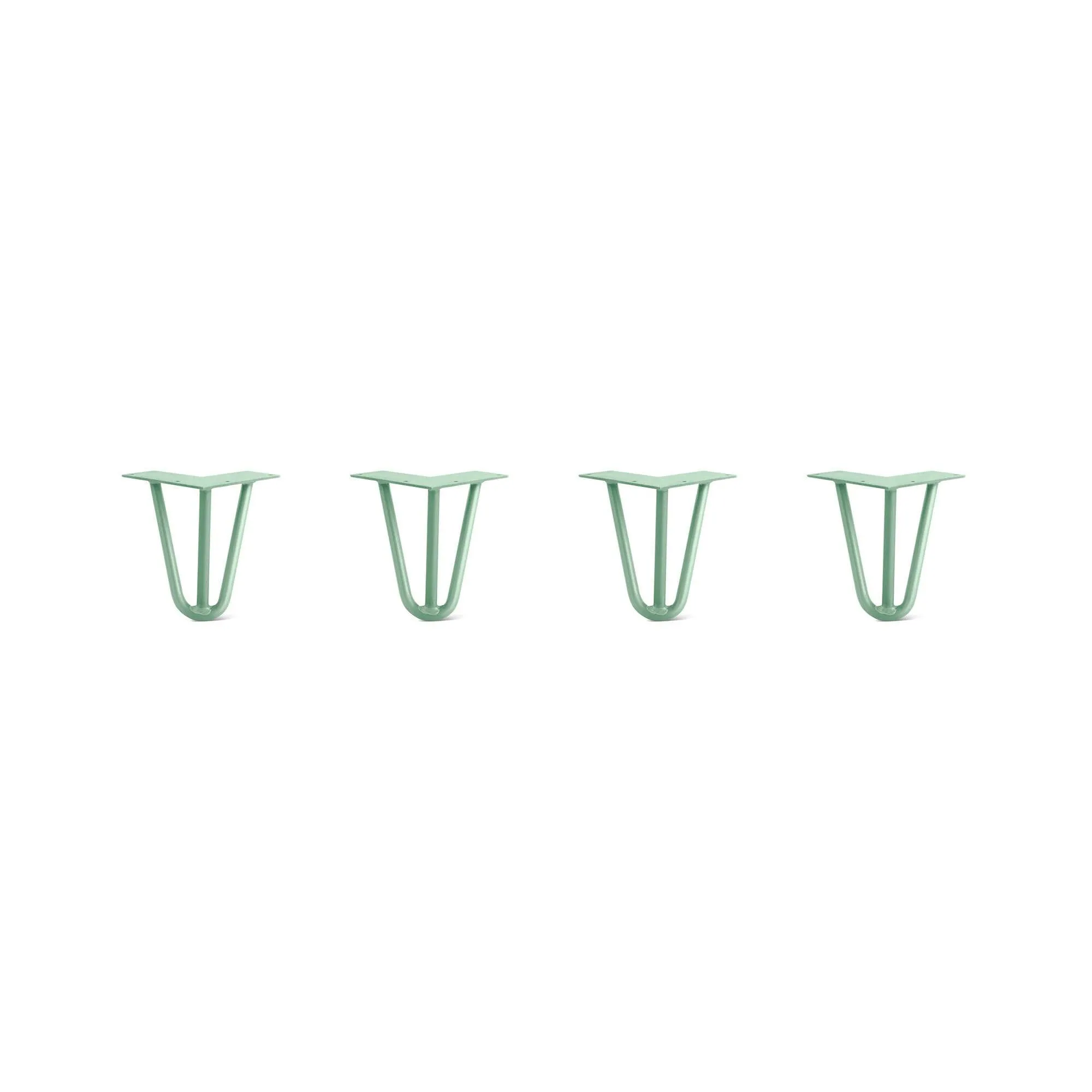 Hairpin Legs Set of 4, 3-Rod Design - Mint Powder Coated Finish