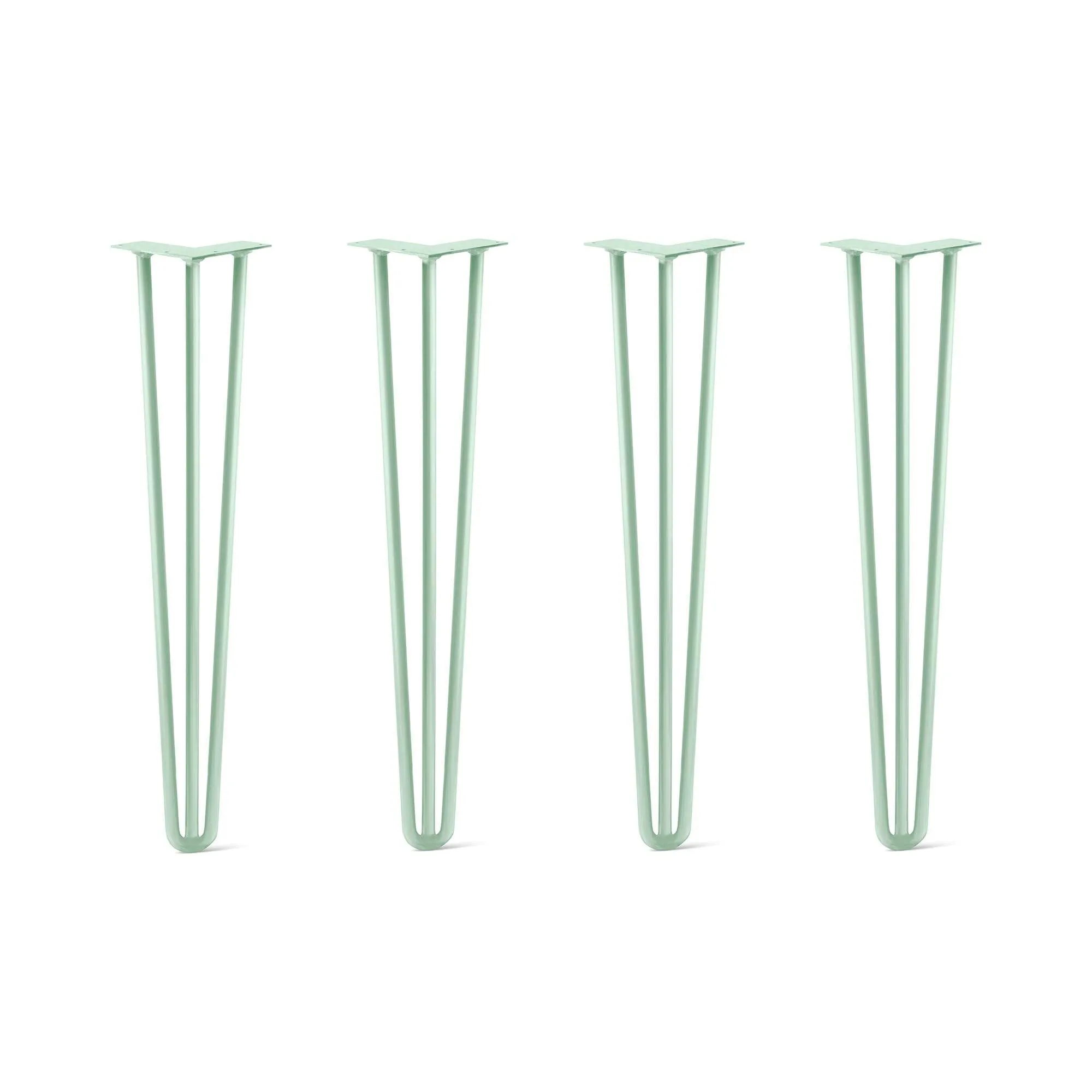Hairpin Legs Set of 4, 3-Rod Design - Mint Powder Coated Finish