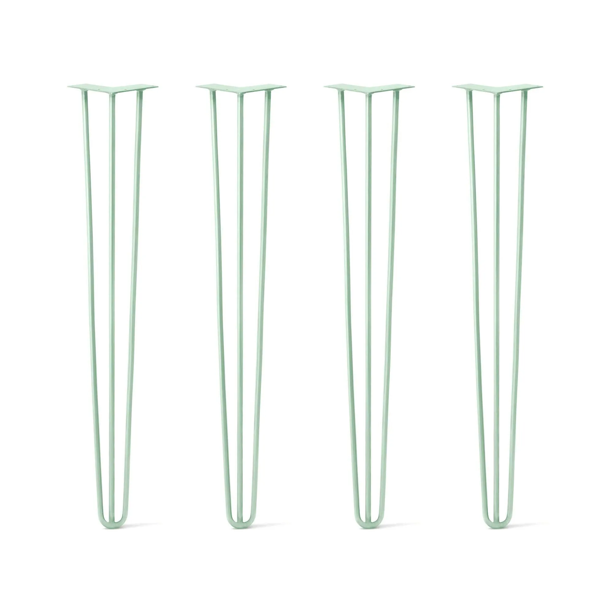 Hairpin Legs Set of 4, 3-Rod Design - Mint Powder Coated Finish