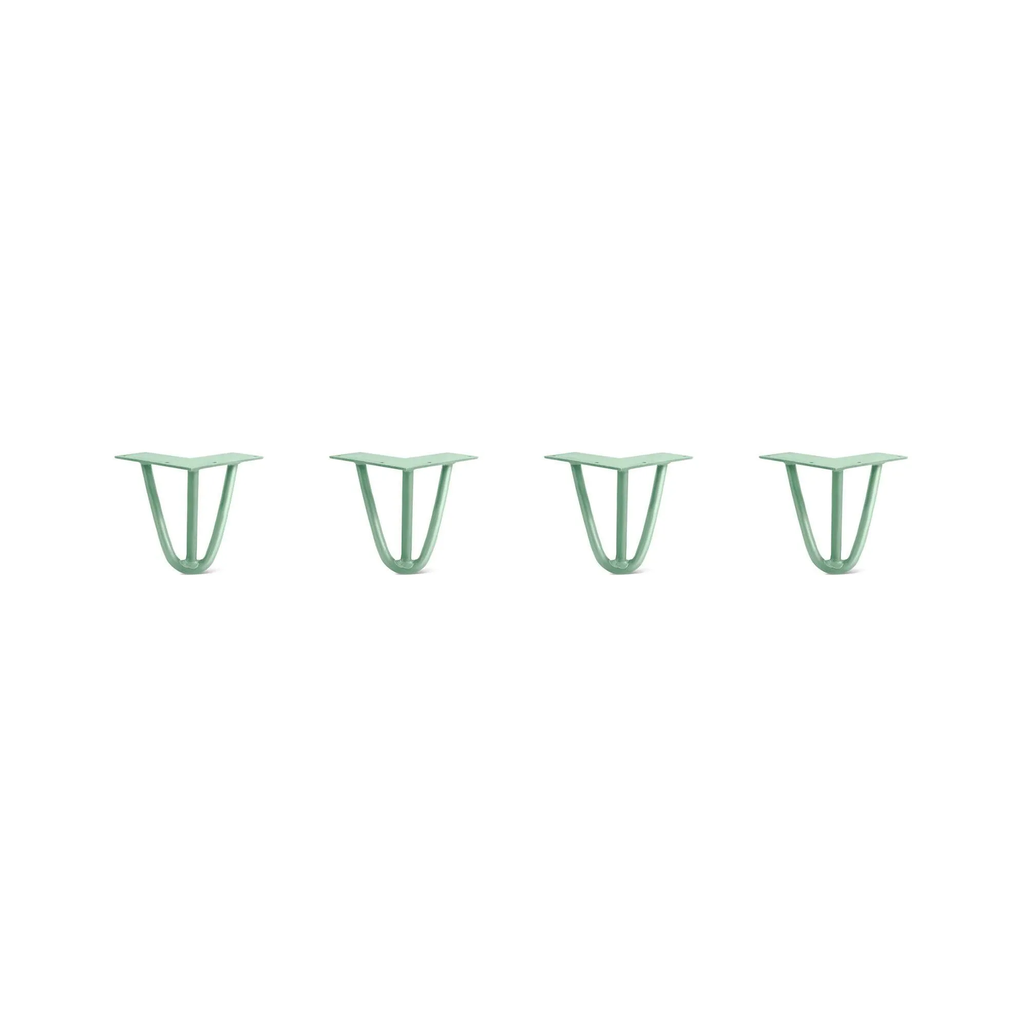 Hairpin Legs Set of 4, 3-Rod Design - Mint Powder Coated Finish