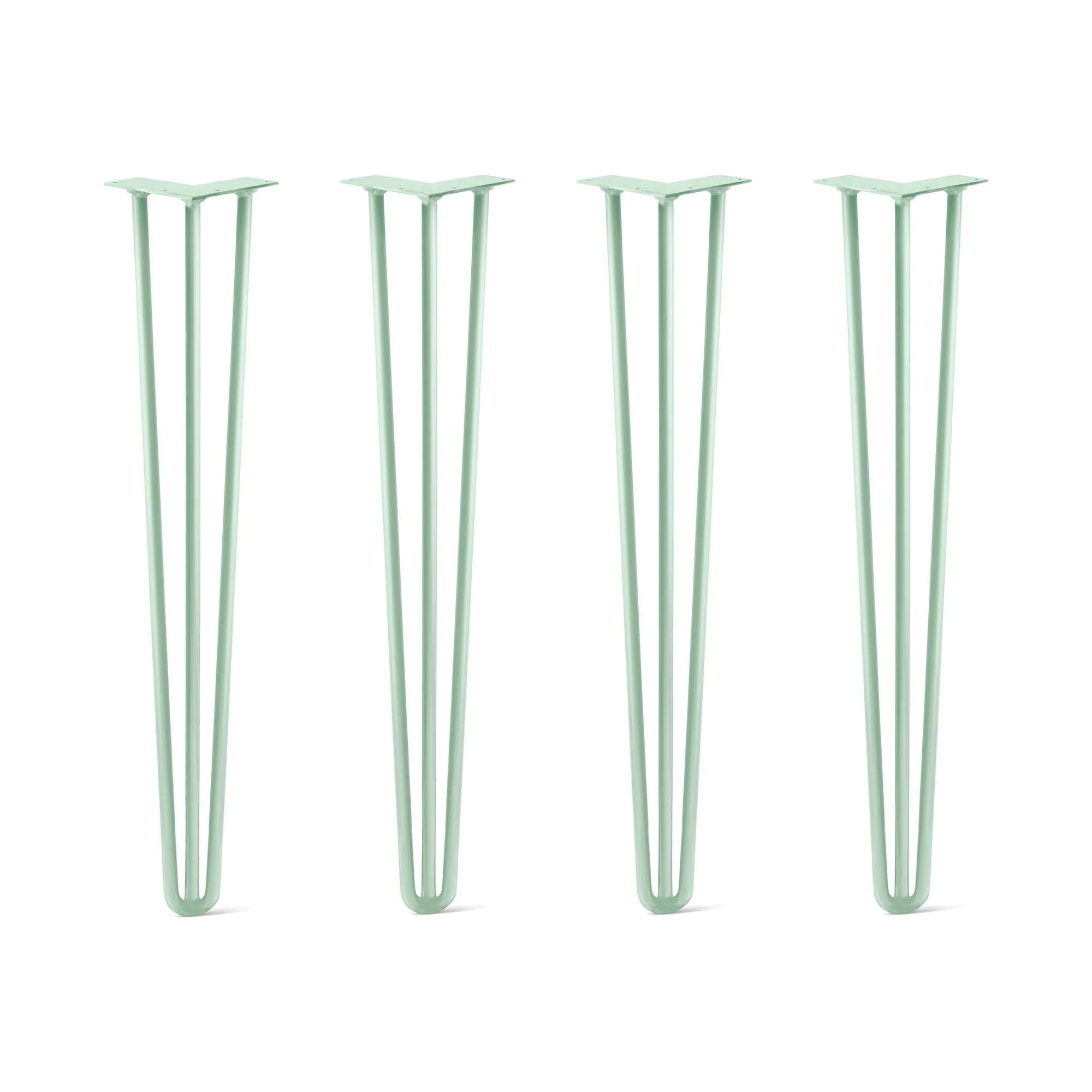 Hairpin Legs Set of 4, 3-Rod Design - Mint Powder Coated Finish