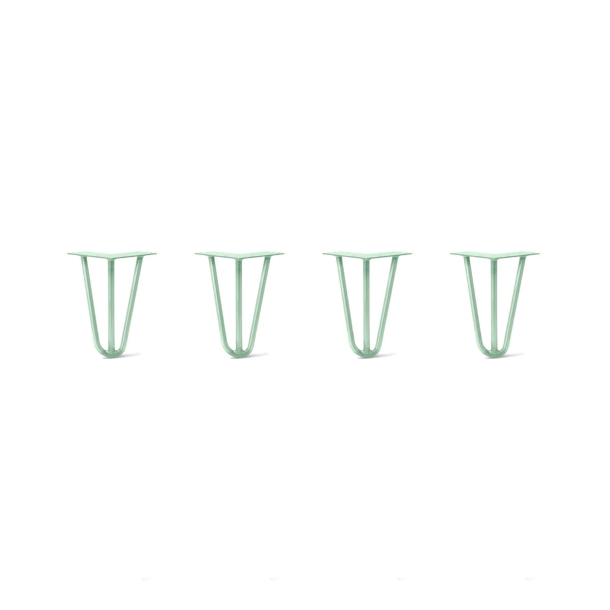 Hairpin Legs Set of 4, 3-Rod Design - Mint Powder Coated Finish