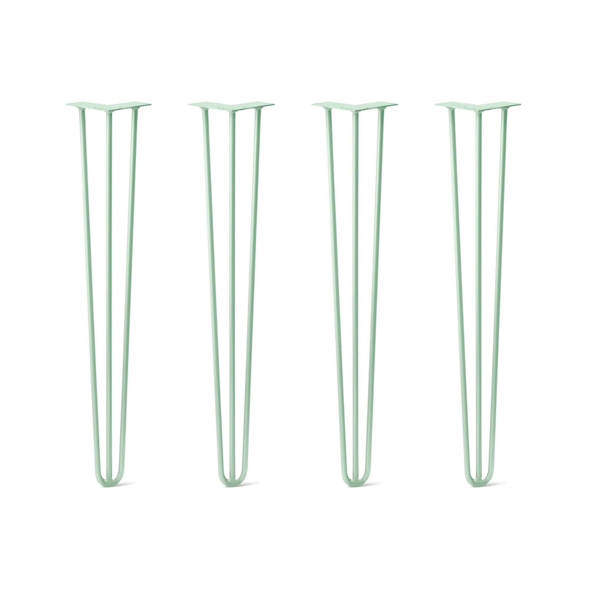 Hairpin Legs Set of 4, 3-Rod Design - Mint Powder Coated Finish