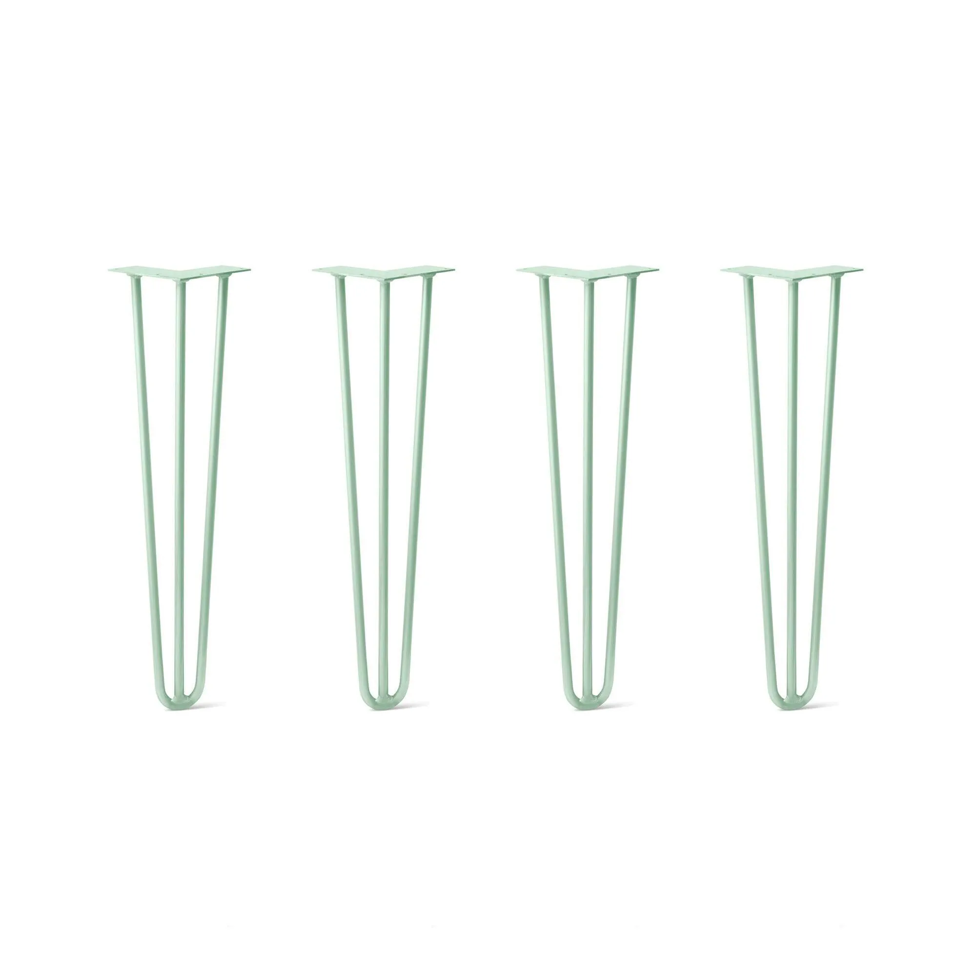 Hairpin Legs Set of 4, 3-Rod Design - Mint Powder Coated Finish