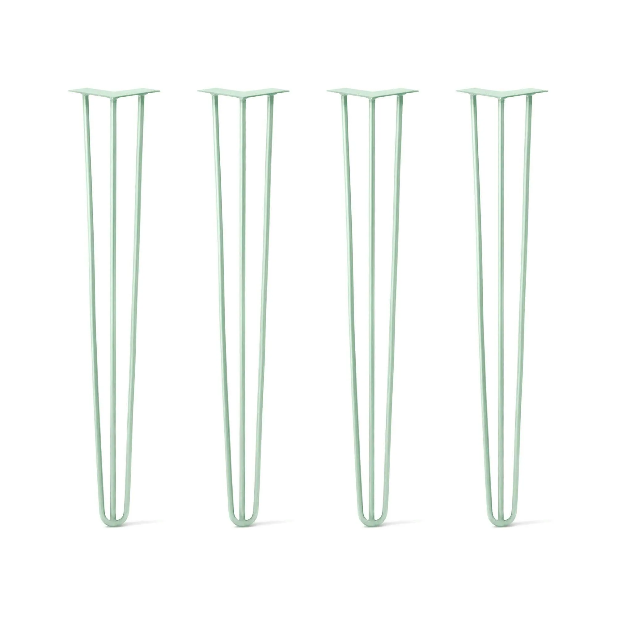 Hairpin Legs Set of 4, 3-Rod Design - Mint Powder Coated Finish