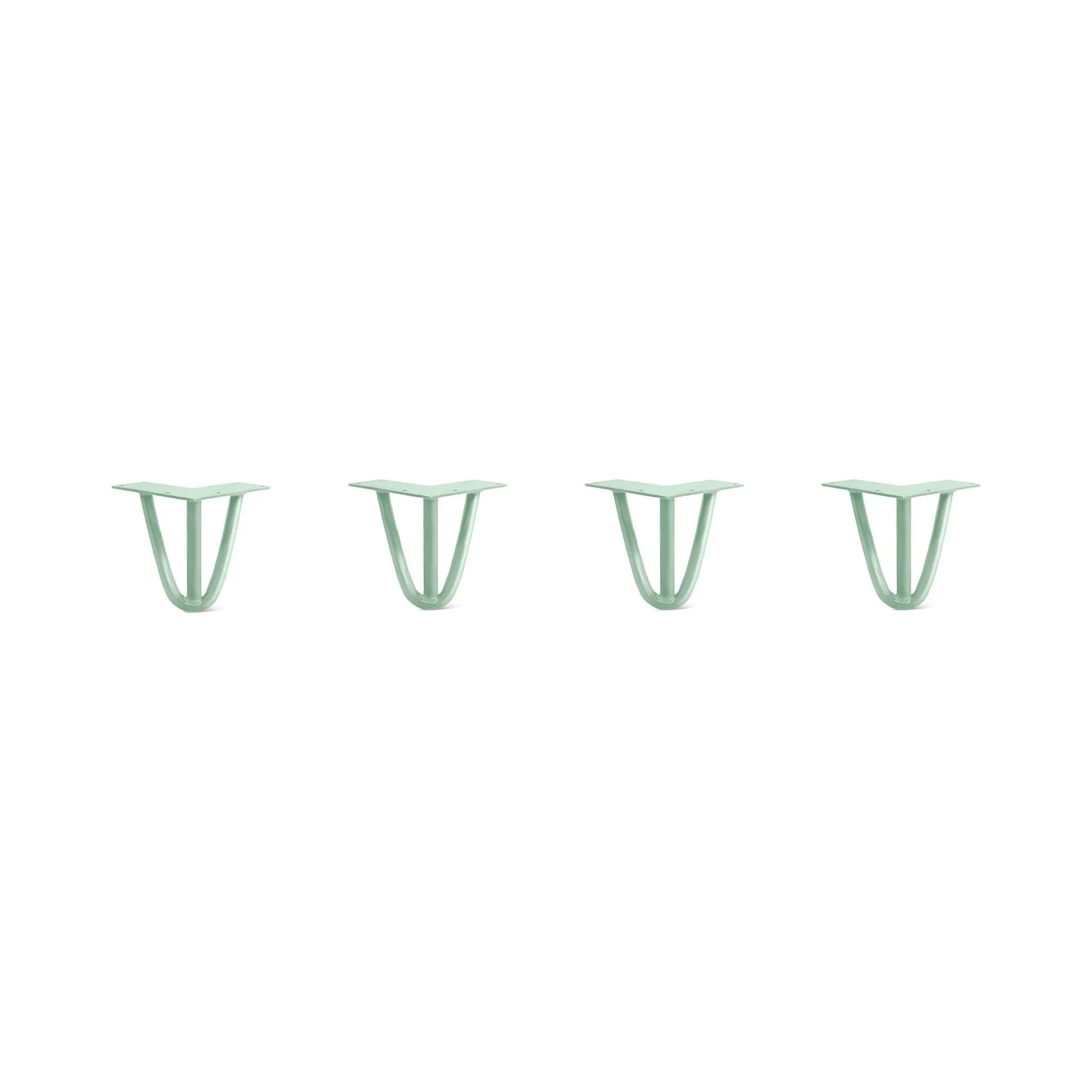 Hairpin Legs Set of 4, 3-Rod Design - Mint Powder Coated Finish