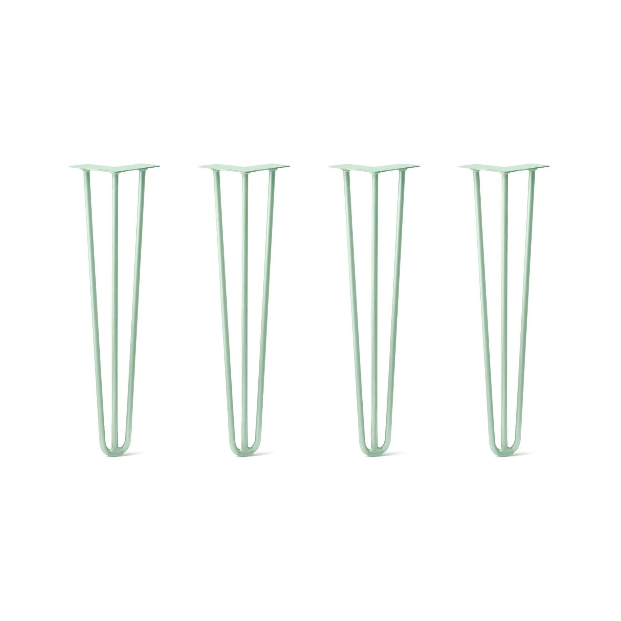 Hairpin Legs Set of 4, 3-Rod Design - Mint Powder Coated Finish