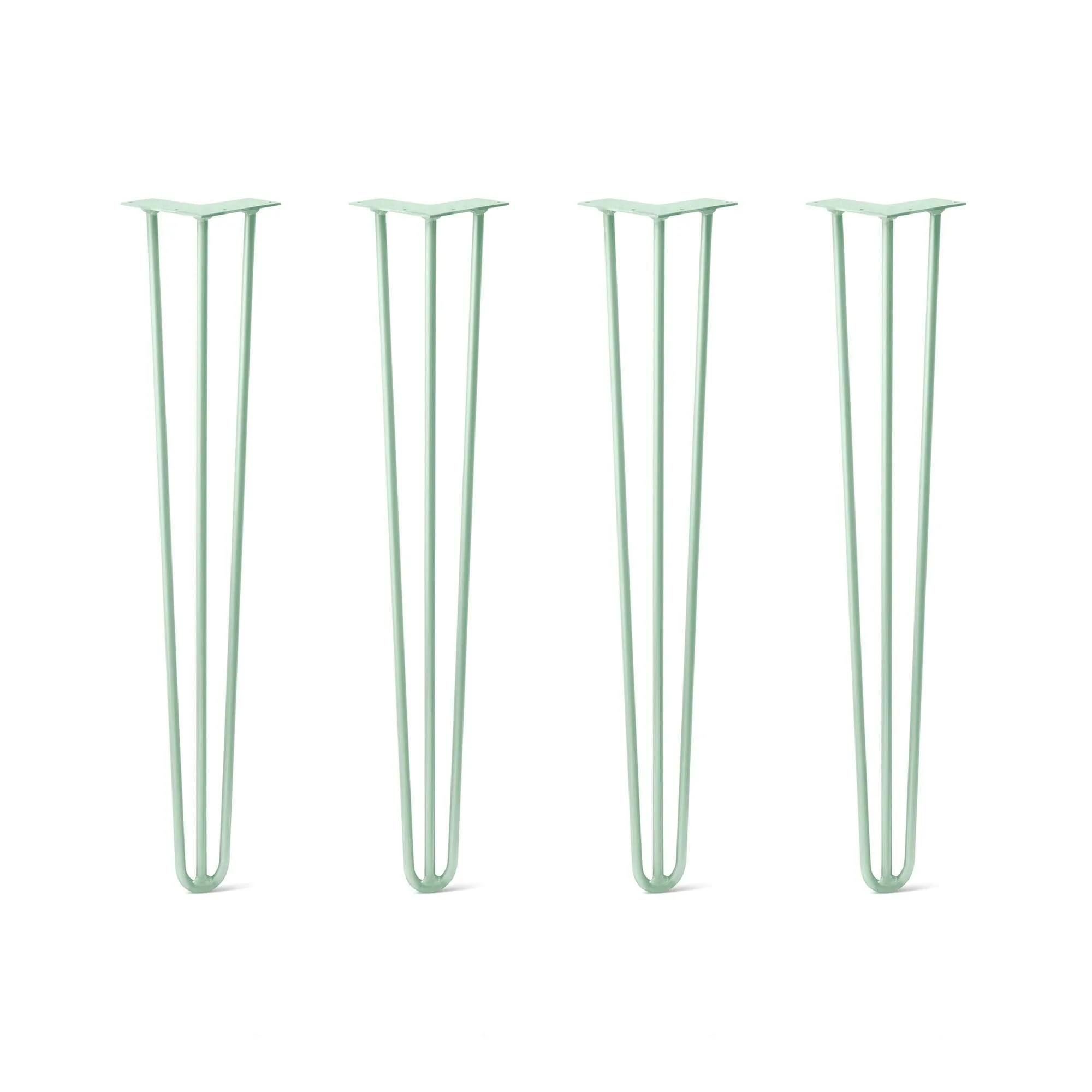 Hairpin Legs Set of 4, 3-Rod Design - Mint Powder Coated Finish
