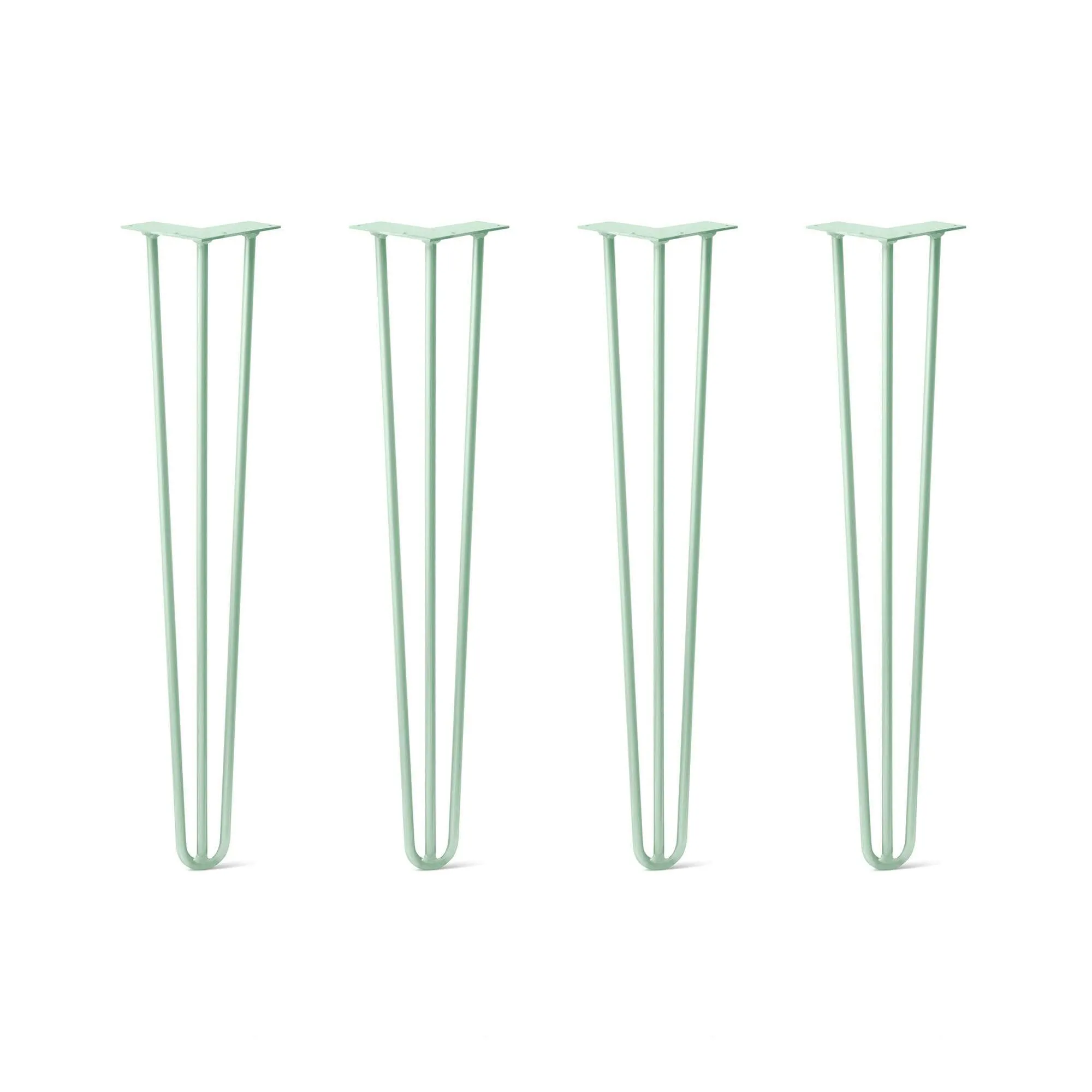 Hairpin Legs Set of 4, 3-Rod Design - Mint Powder Coated Finish