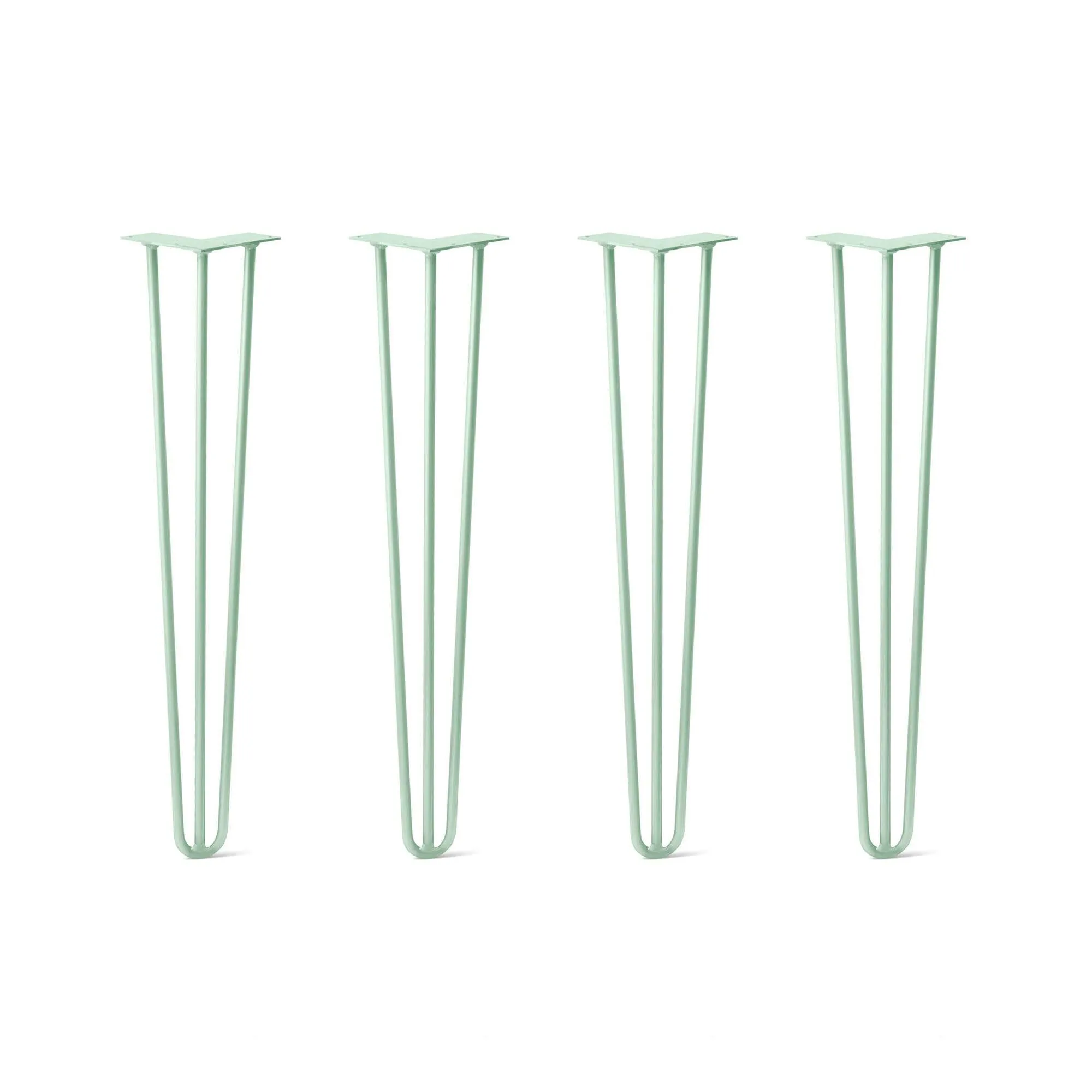 Hairpin Legs Set of 4, 3-Rod Design - Mint Powder Coated Finish