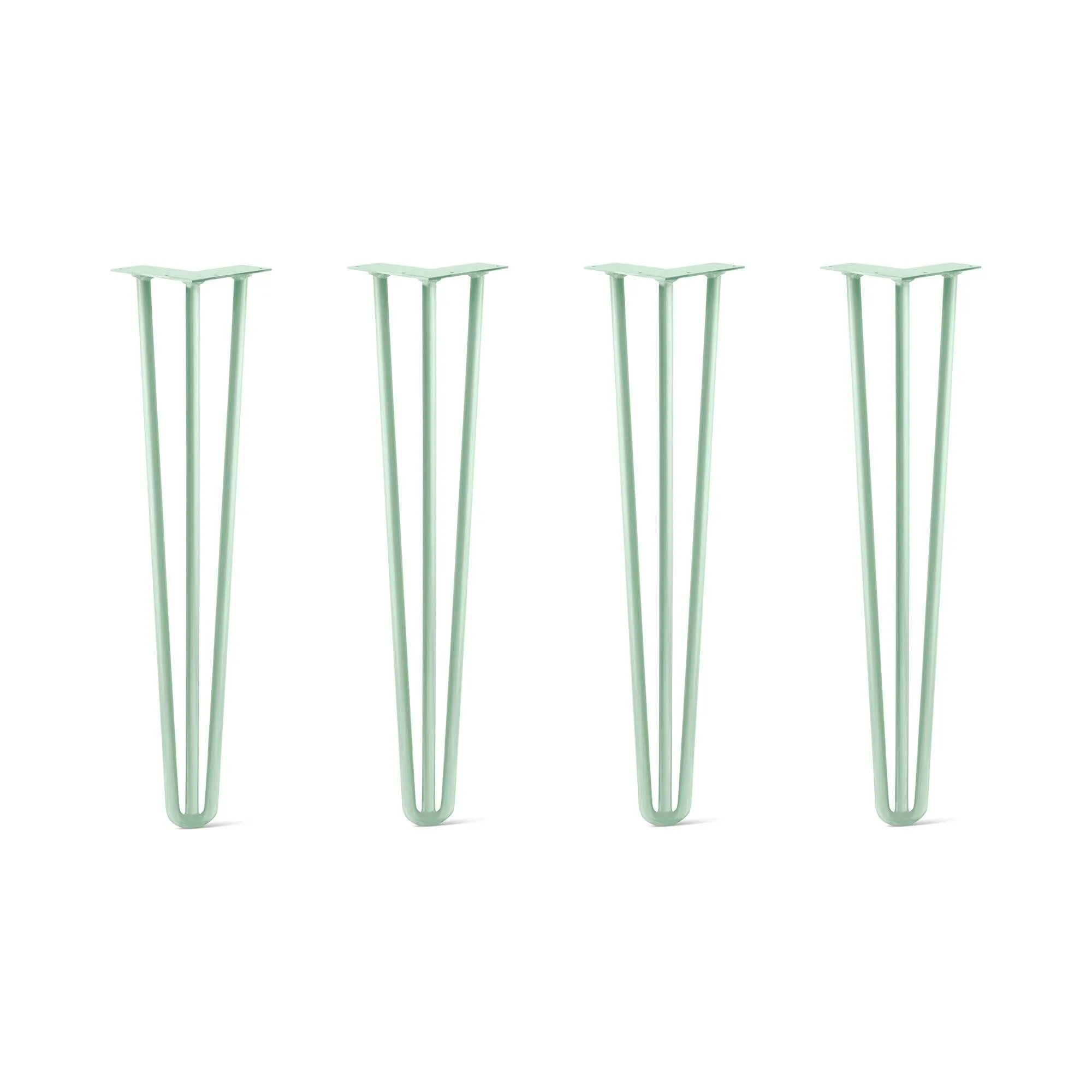 Hairpin Legs Set of 4, 3-Rod Design - Mint Powder Coated Finish