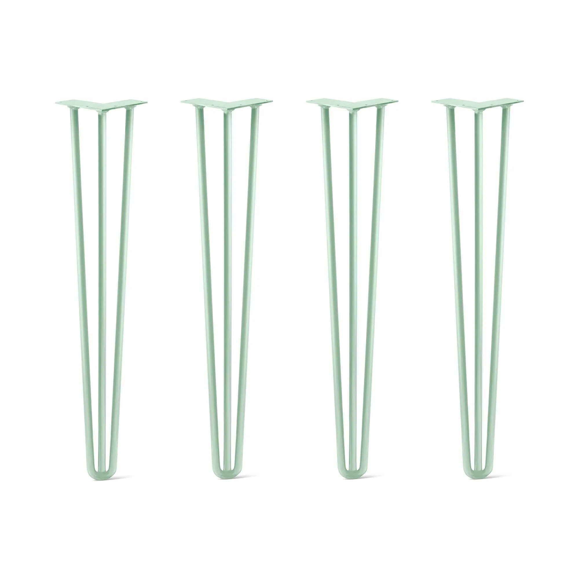 Hairpin Legs Set of 4, 3-Rod Design - Mint Powder Coated Finish